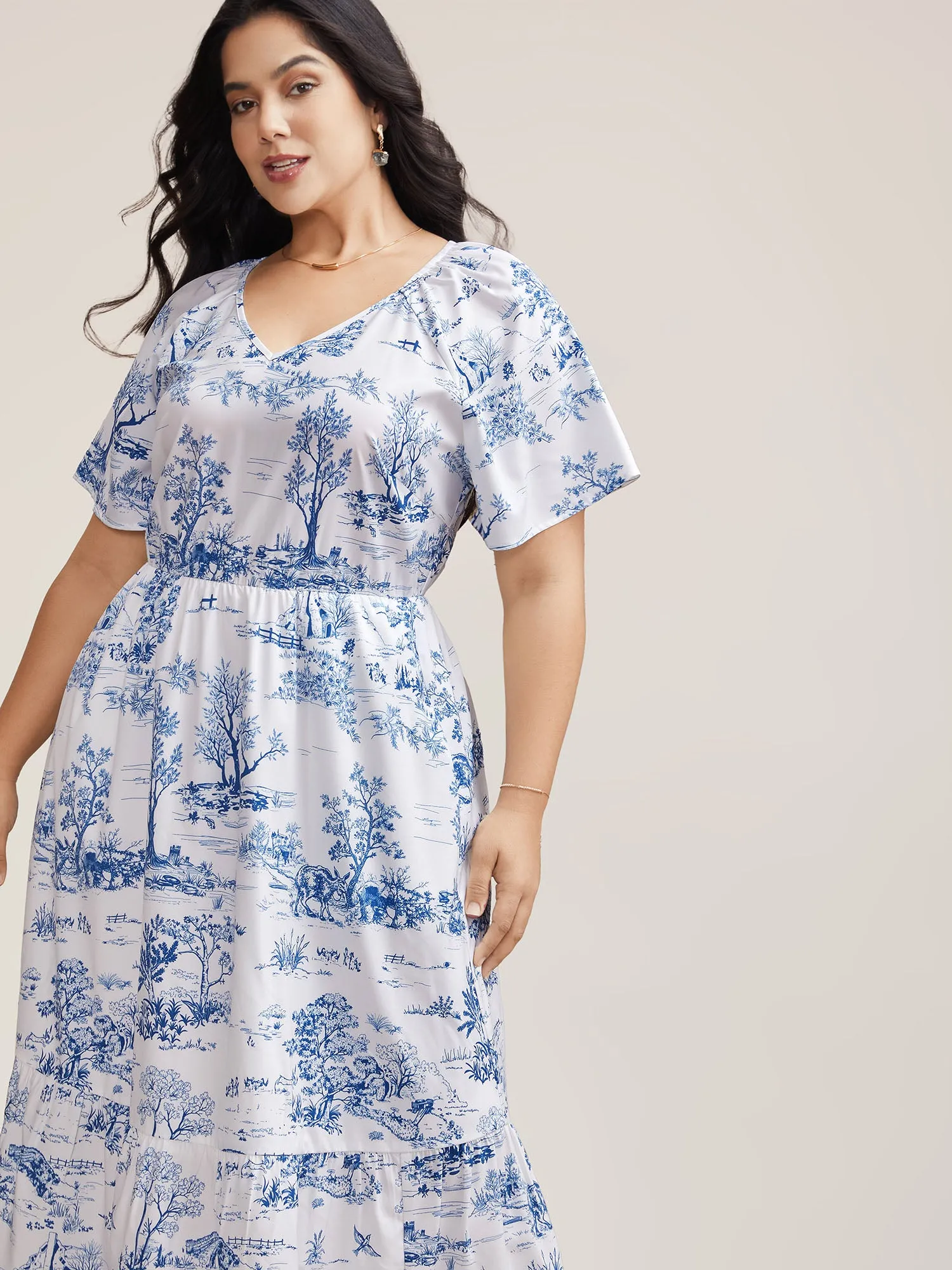 Spring Dreams Stretchy-Waist Midi Dress sold by Bloomchic product image thumbnail 2