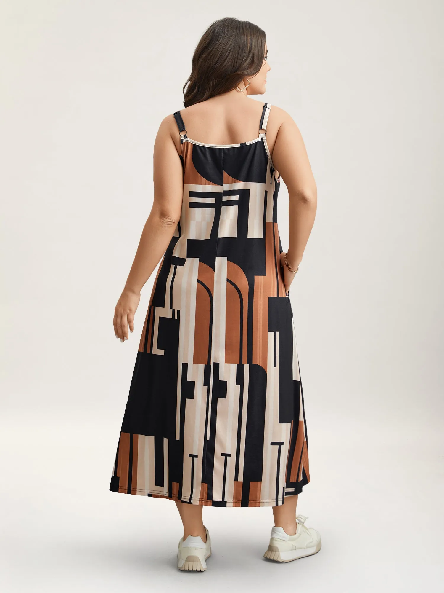 Abstract Print Pockets Cami Midi Dress sold by Bloomchic product image thumbnail 4