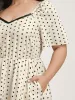 Dot Print Sweetheart Neck Tiered Maxi Dress sold by Bloomchic
