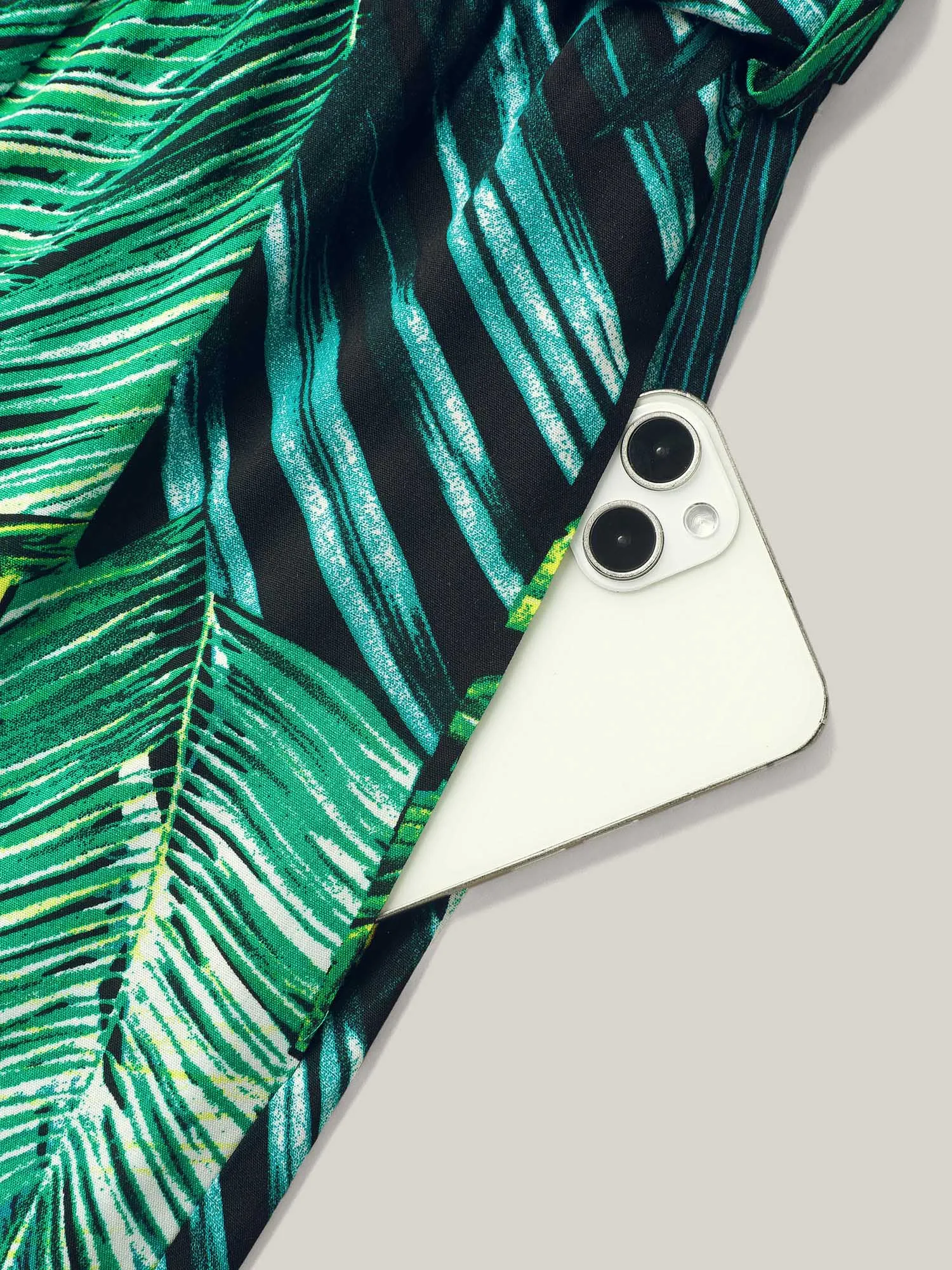 Tropical Leaf Print Stretchy Belted Slit Jumpsuit sold by Bloomchic product image thumbnail 5