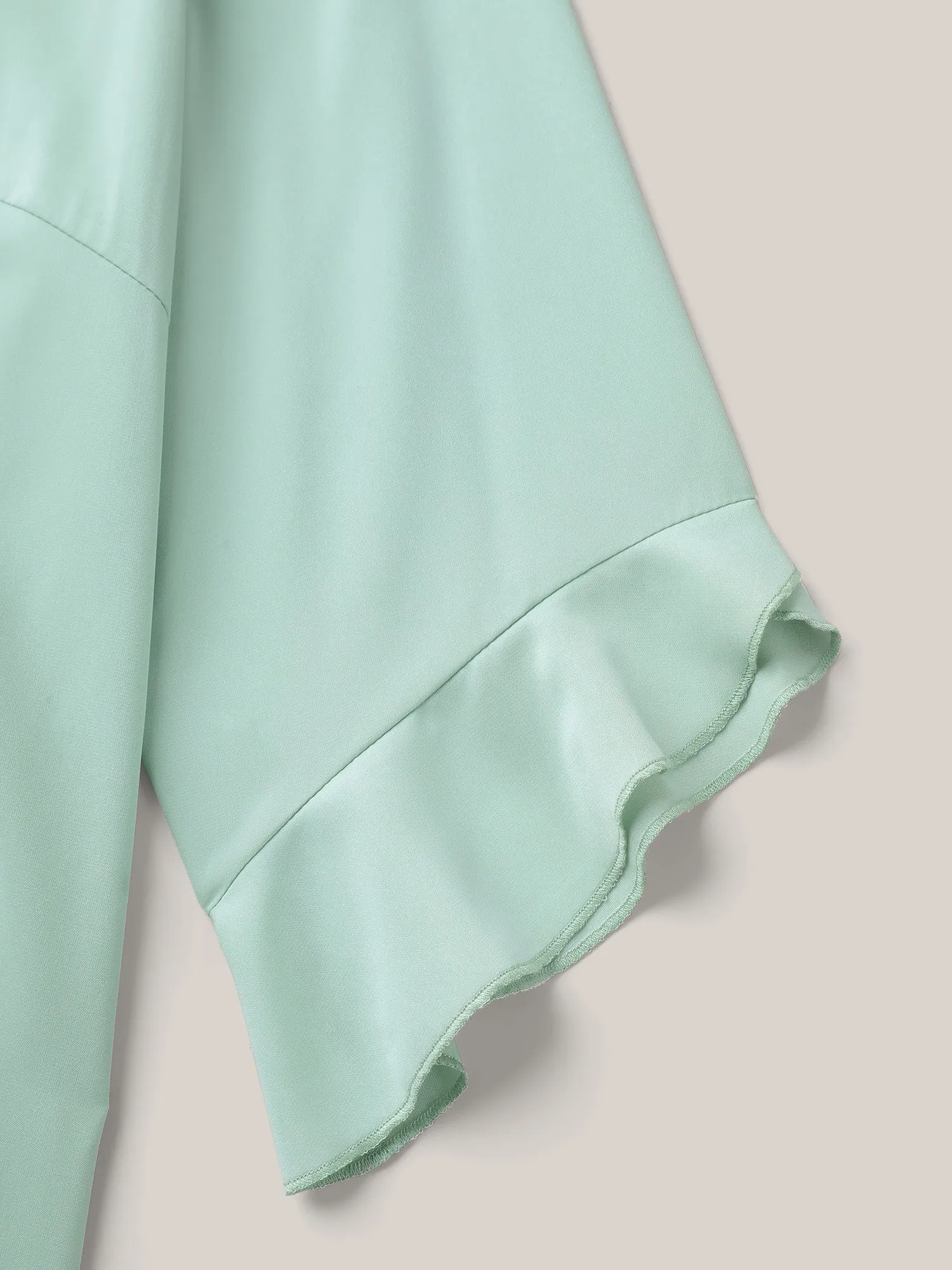 Lotus Leaf Sleeve Round Neck Shirt sold by Bloomchic product image thumbnail 5