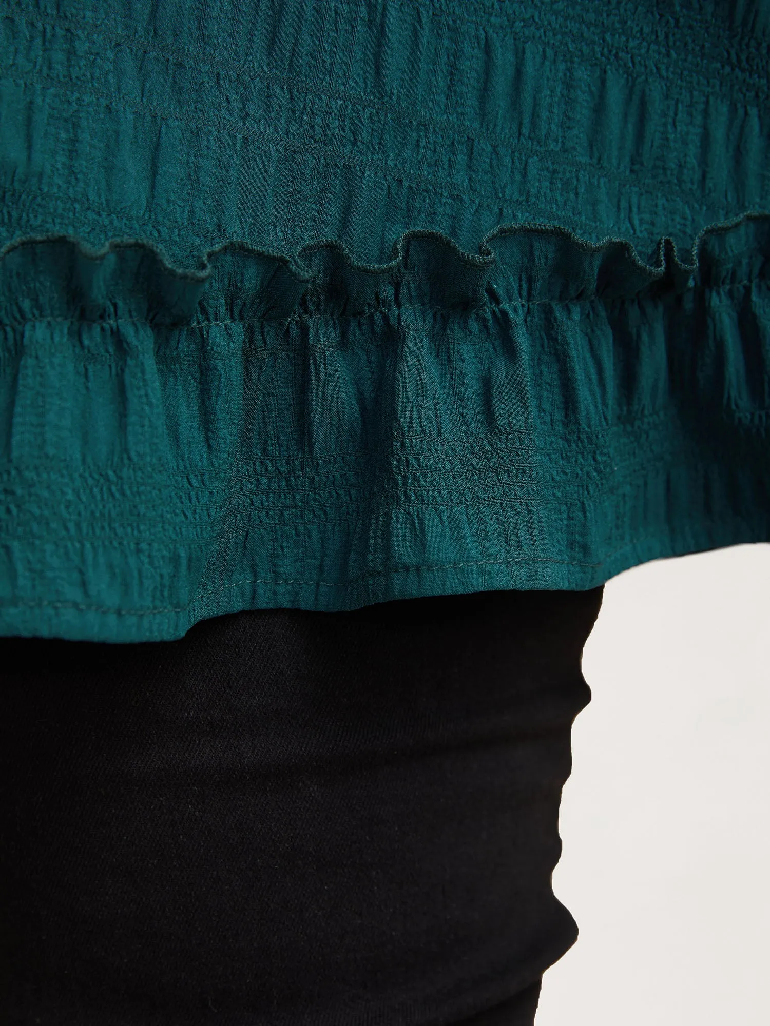 Textured Spliced Ruffle Edge Top sold by Bloomchic product image thumbnail 4