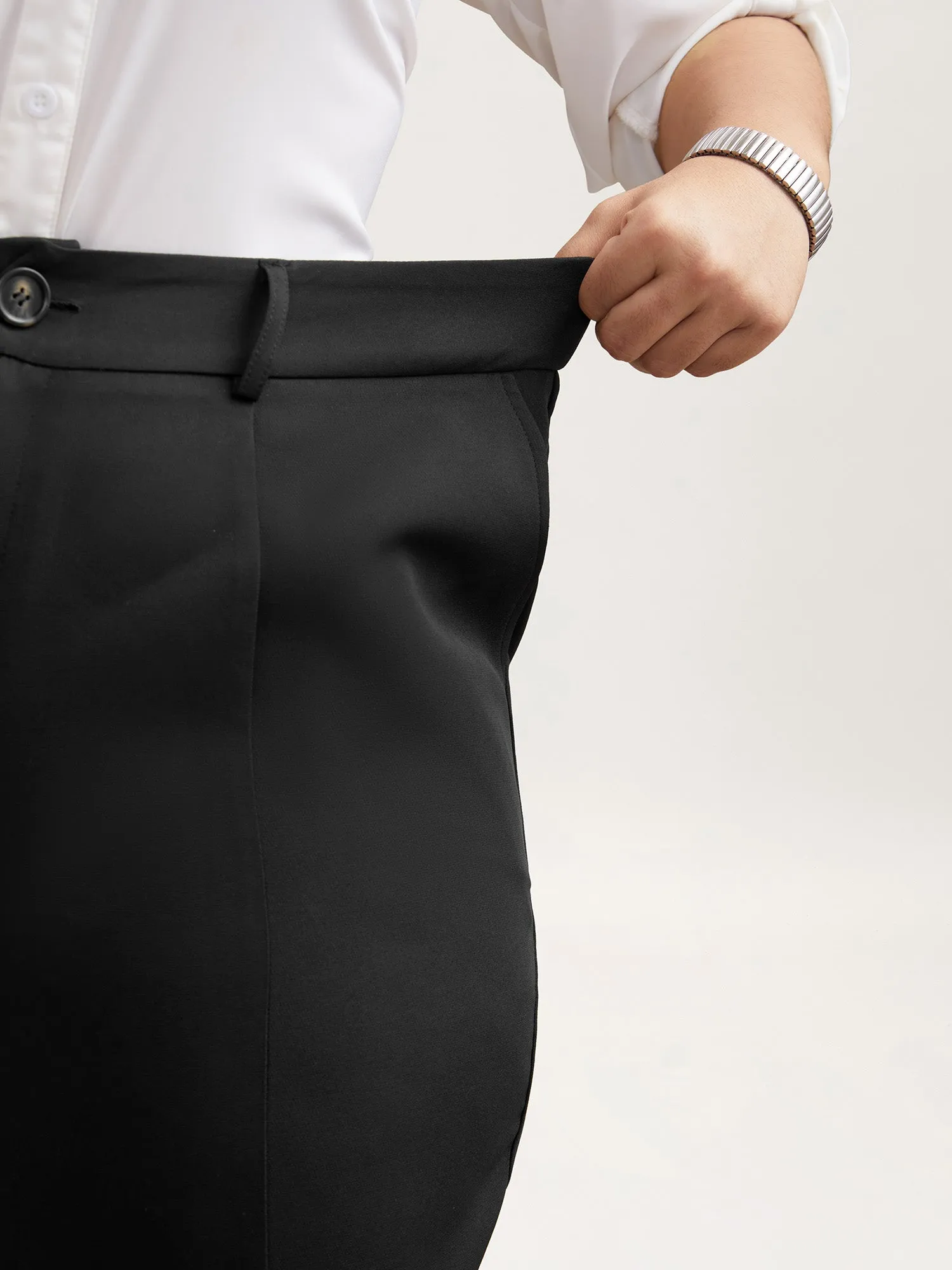 Pleated Loop Straight-Leg Pants sold by Bloomchic product image thumbnail 4