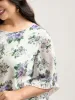 Chiffon Floral Ruffled Edges Shirt sold by Bloomchic