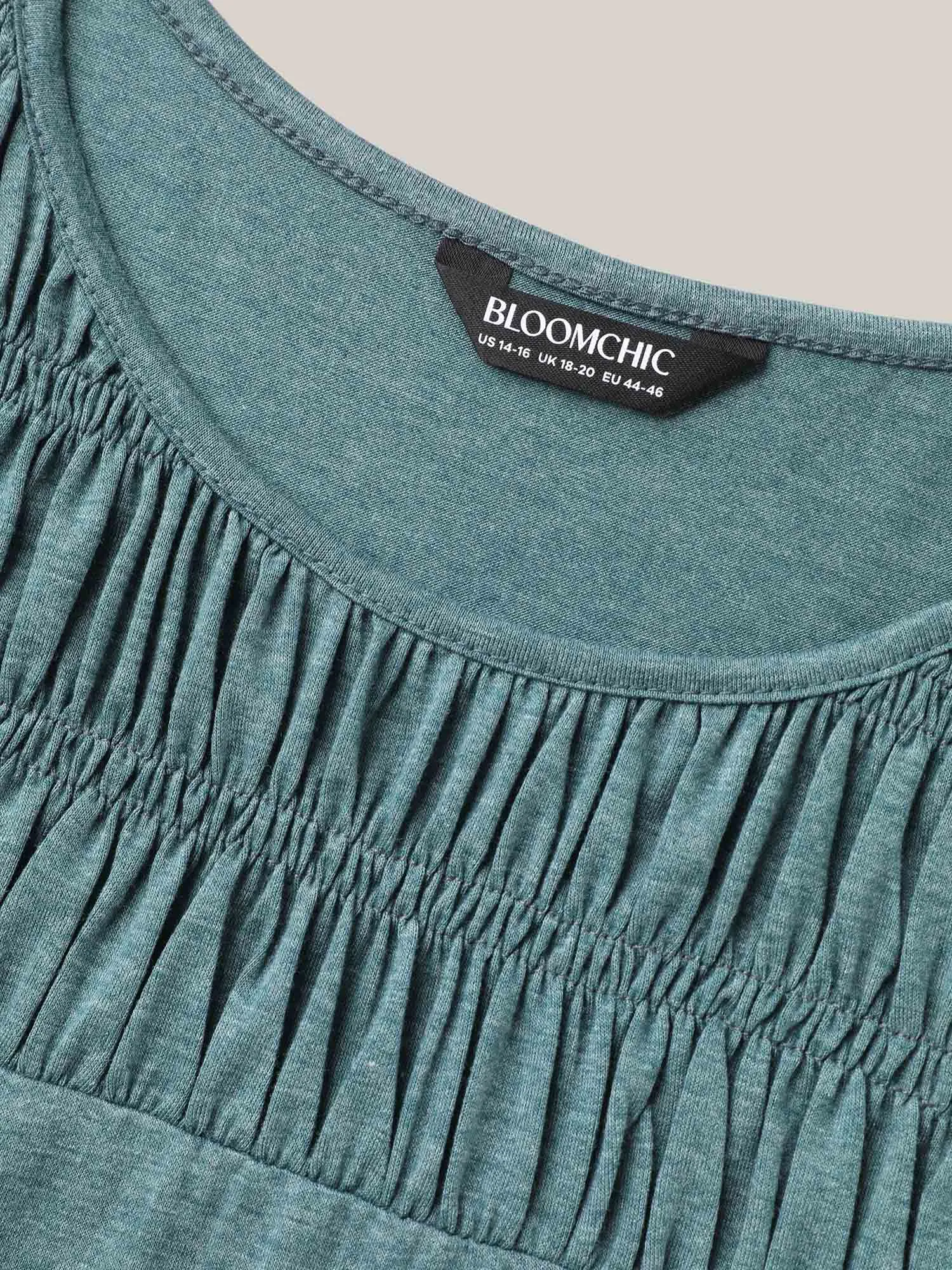 Shirred Detail Round Neck T-Shirt sold by Bloomchic product image thumbnail 5