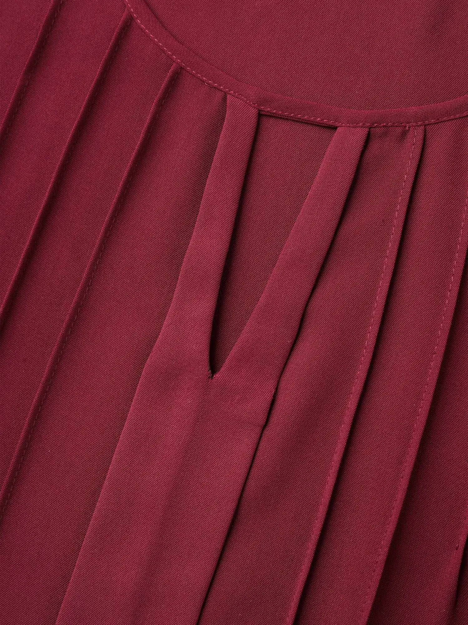 Plain Neck Cut-Out Pintuck Shirt sold by Bloomchic product image thumbnail 5