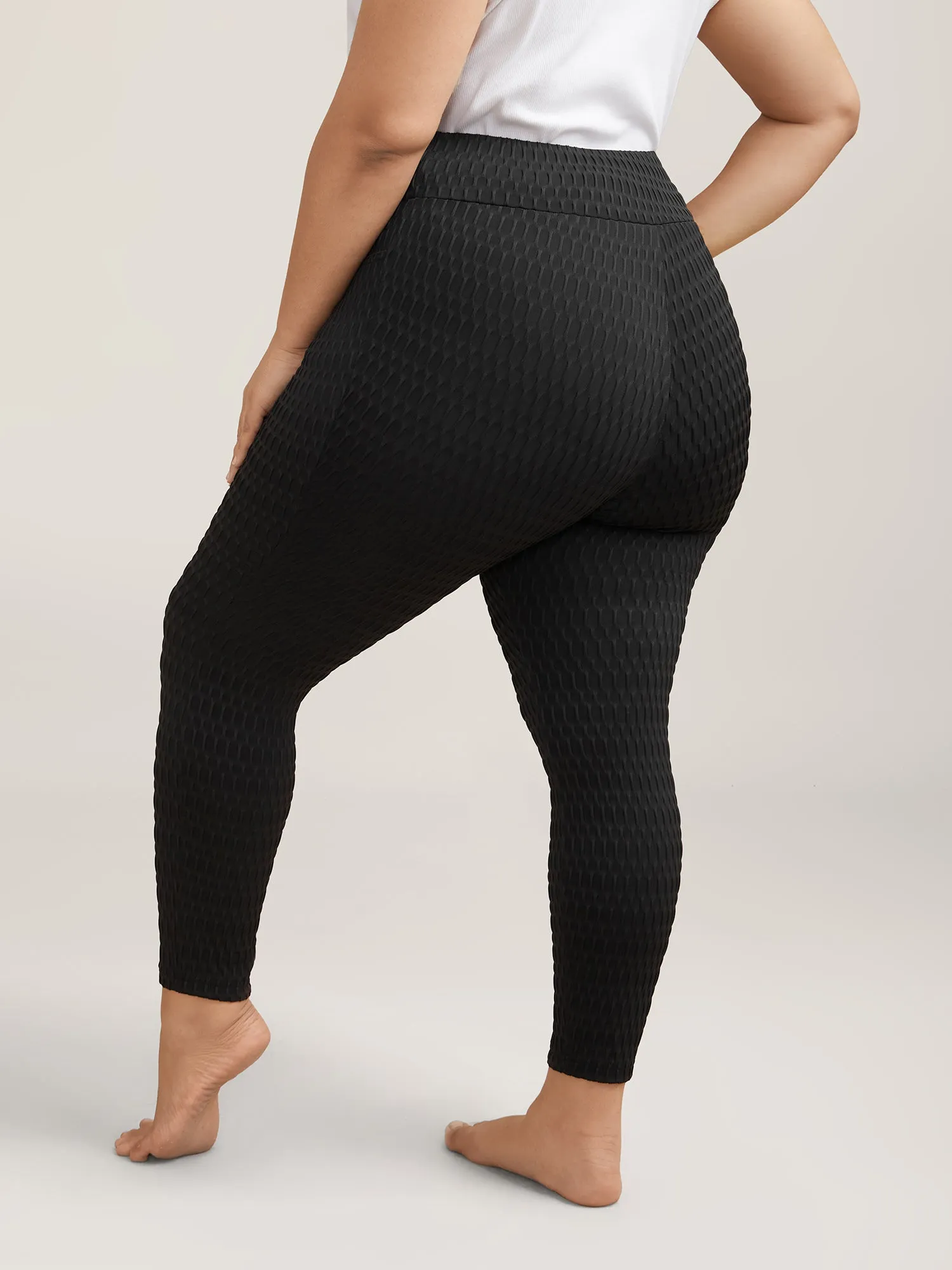 Textured Wide waist Super Stretch Leggings sold by Bloomchic product image thumbnail 4