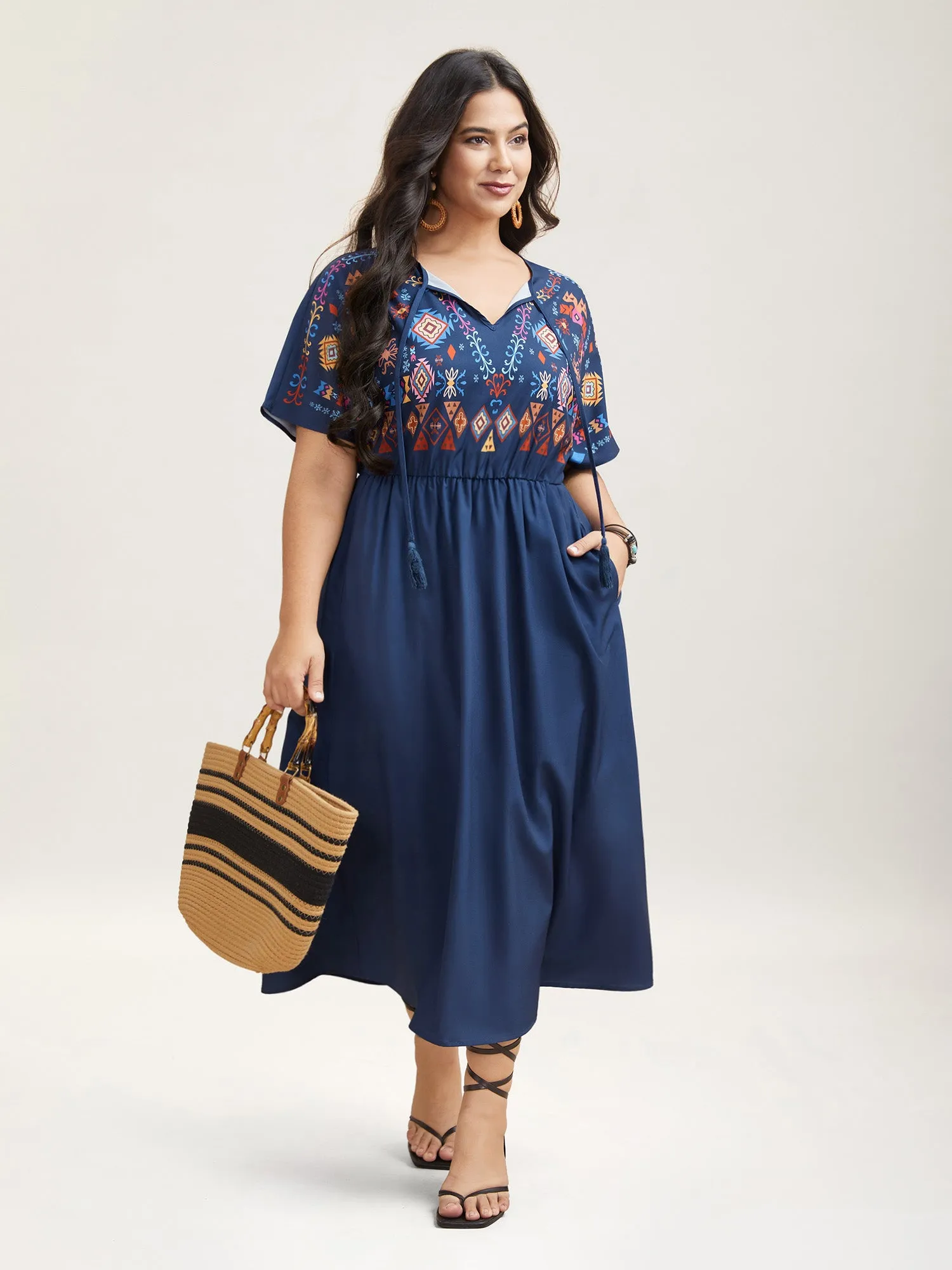Multi-Color Floral Print Pockets Maxi Dress sold by Bloomchic
