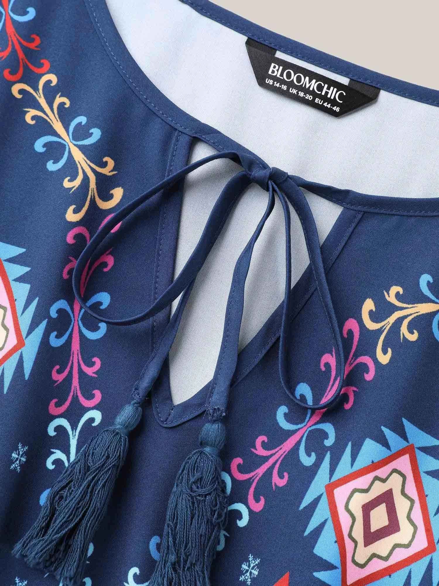 Multi-Color Floral Print Pockets Maxi Dress sold by Bloomchic product image thumbnail 5