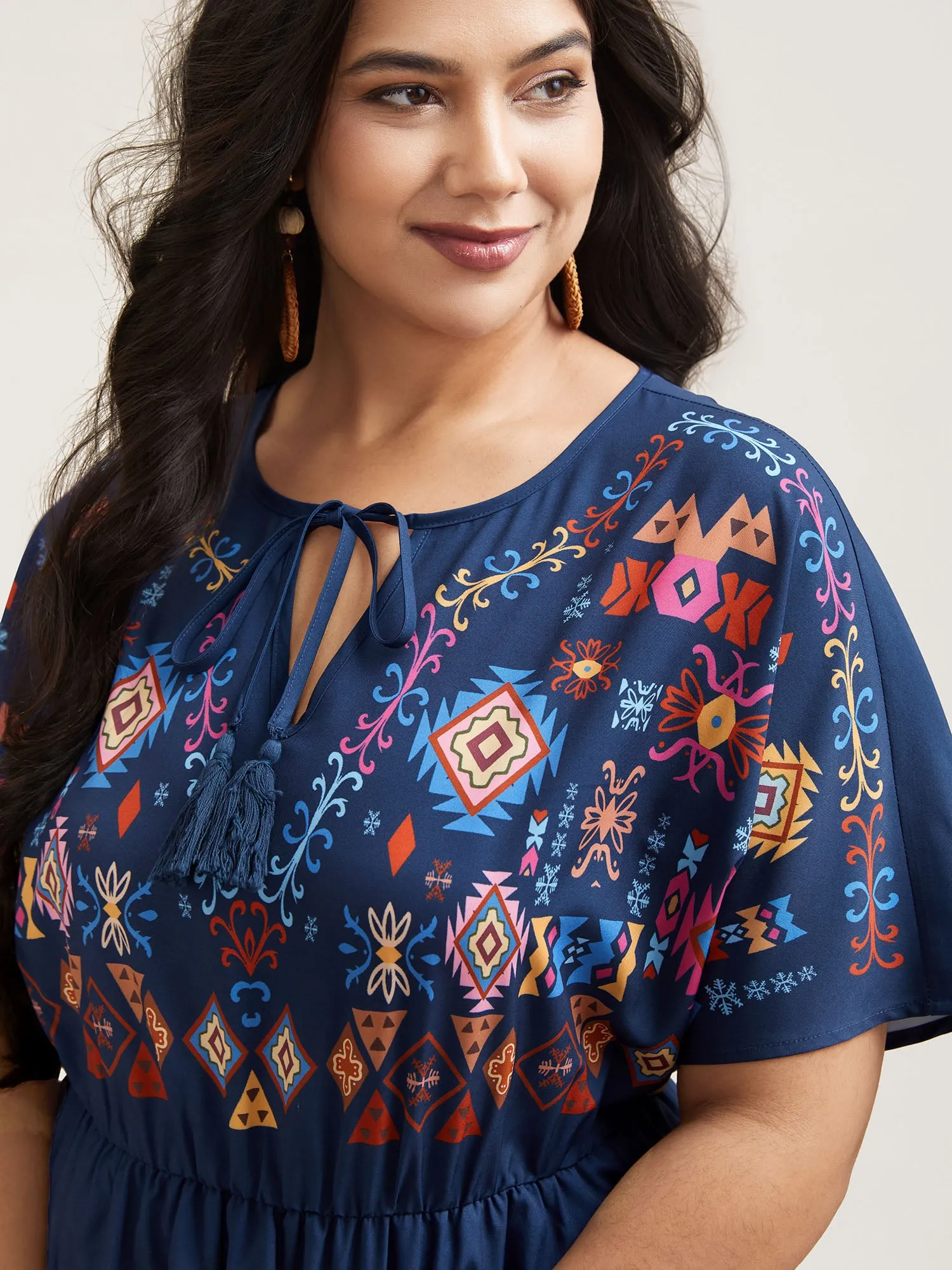 Multi-Color Floral Print Pockets Maxi Dress sold by Bloomchic product image thumbnail 2