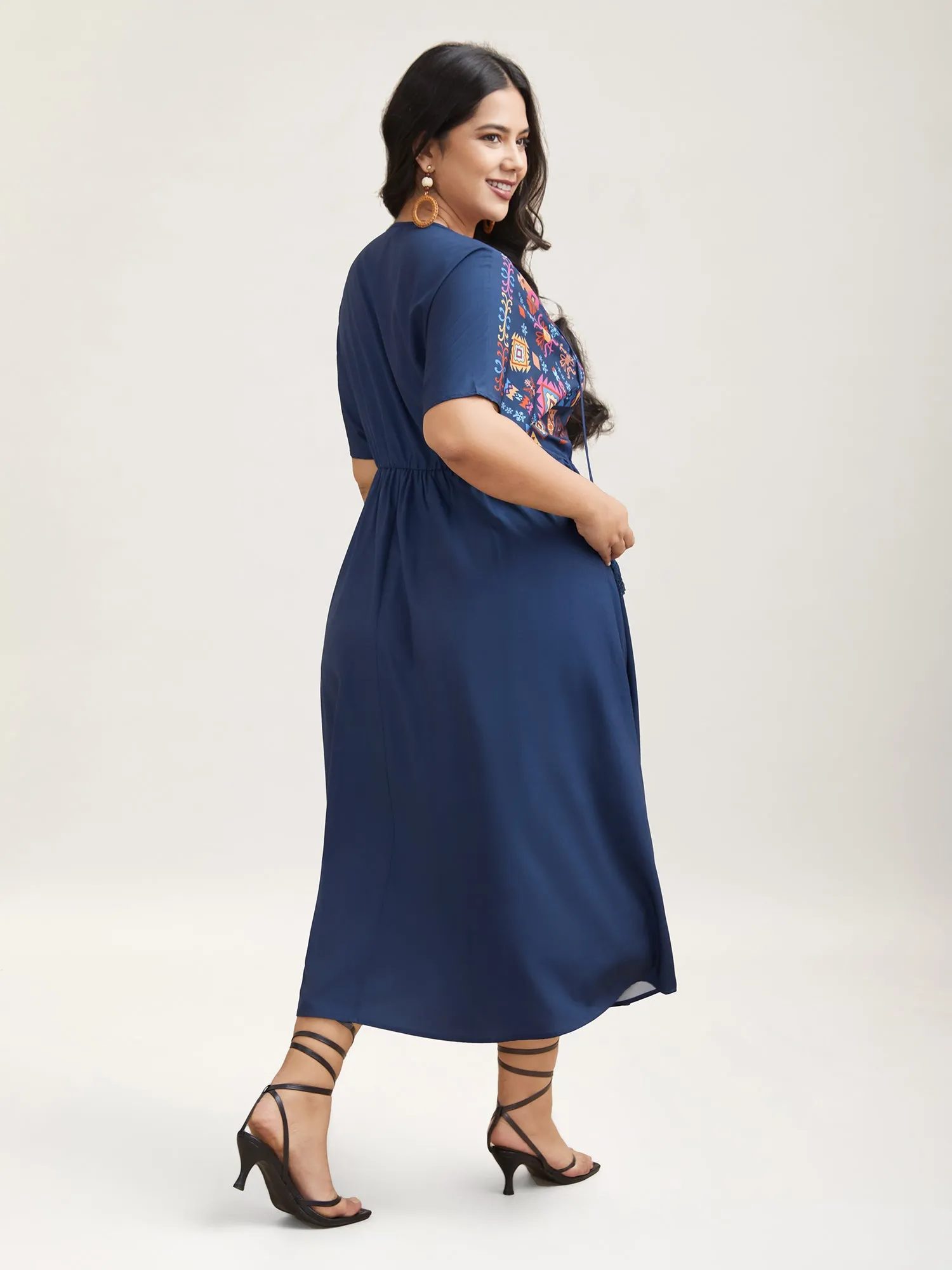 Multi-Color Floral Print Pockets Maxi Dress sold by Bloomchic product image thumbnail 4