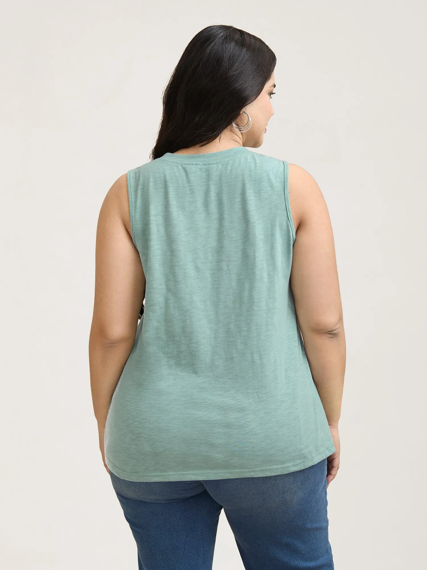 Bamboo Cotton Stretchy Button Vest sold by Bloomchic product image thumbnail 2