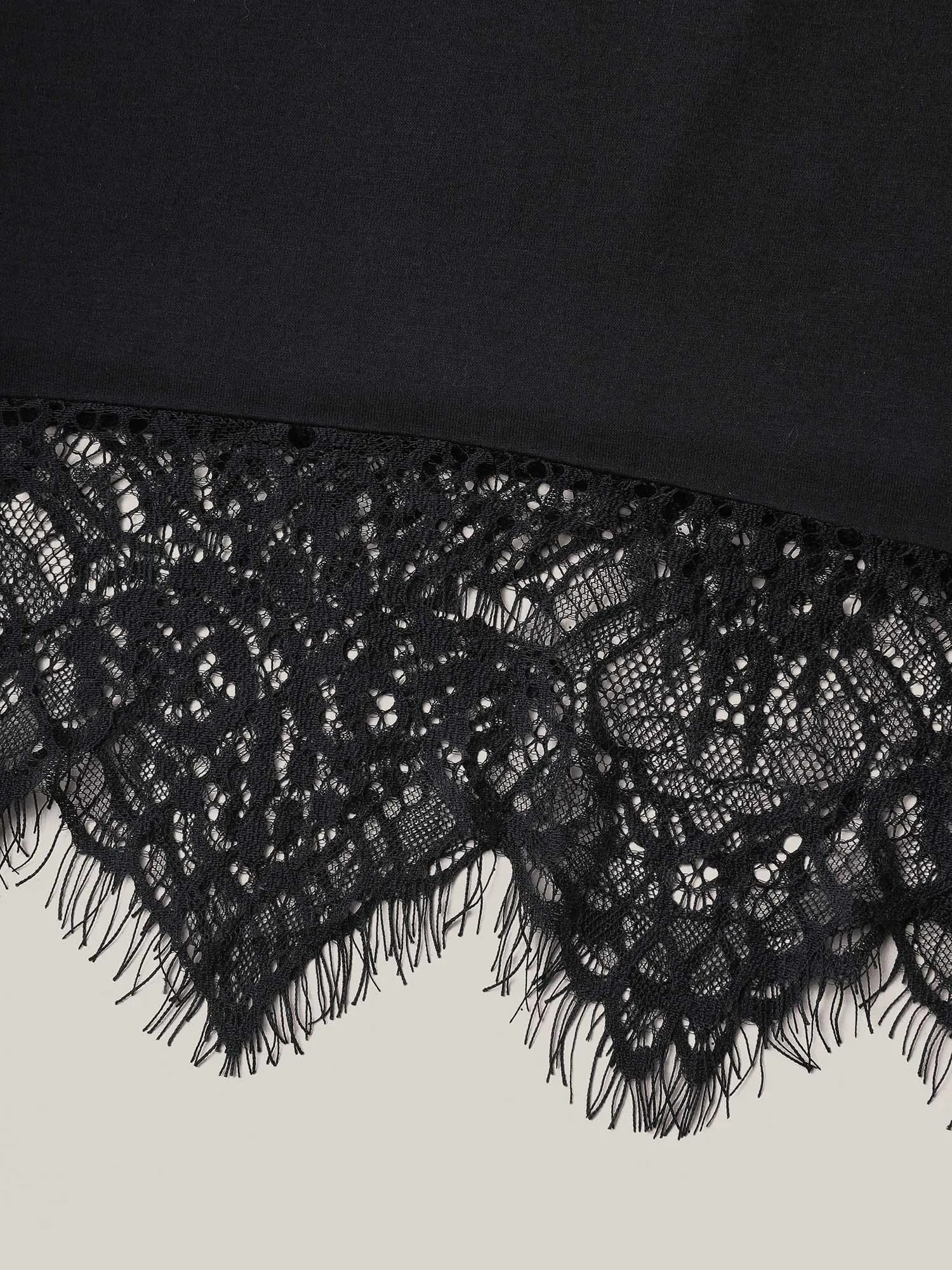 Lace Trim Round Neck Casual T-Shirt sold by Bloomchic product image thumbnail 5