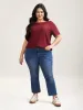 Textured Back Lace Cut-Out Stretchy T-Shirt sold by Bloomchic
