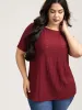 Textured Back Lace Cut-Out Stretchy T-Shirt sold by Bloomchic