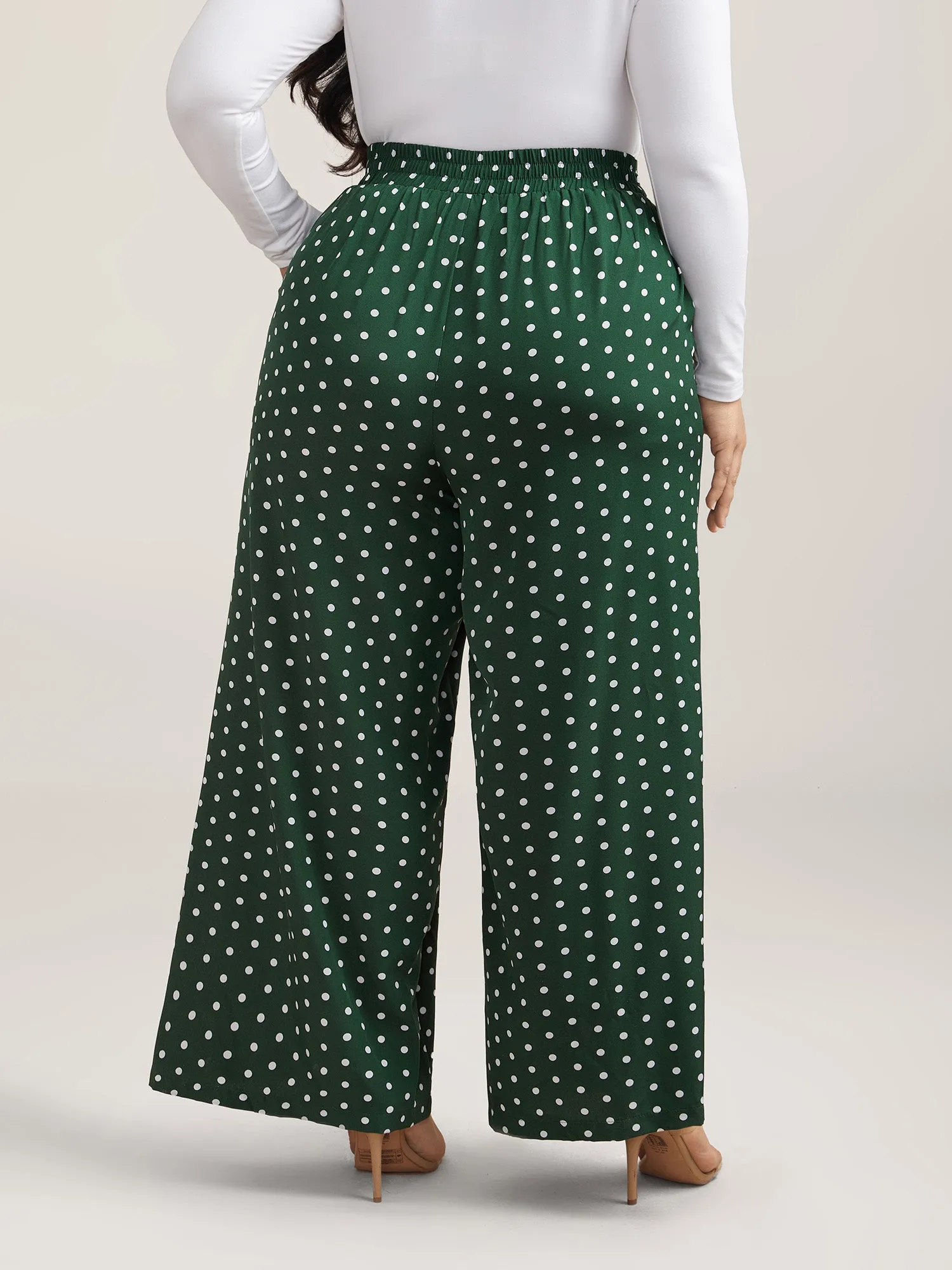 Polka Dots Tied Wide Leg Pants sold by Bloomchic product image thumbnail 4