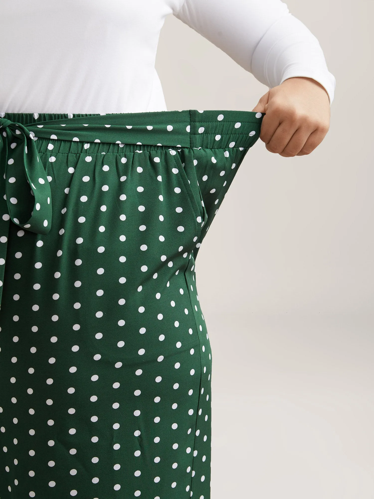 Polka Dots Tied Wide Leg Pants sold by Bloomchic product image thumbnail 3