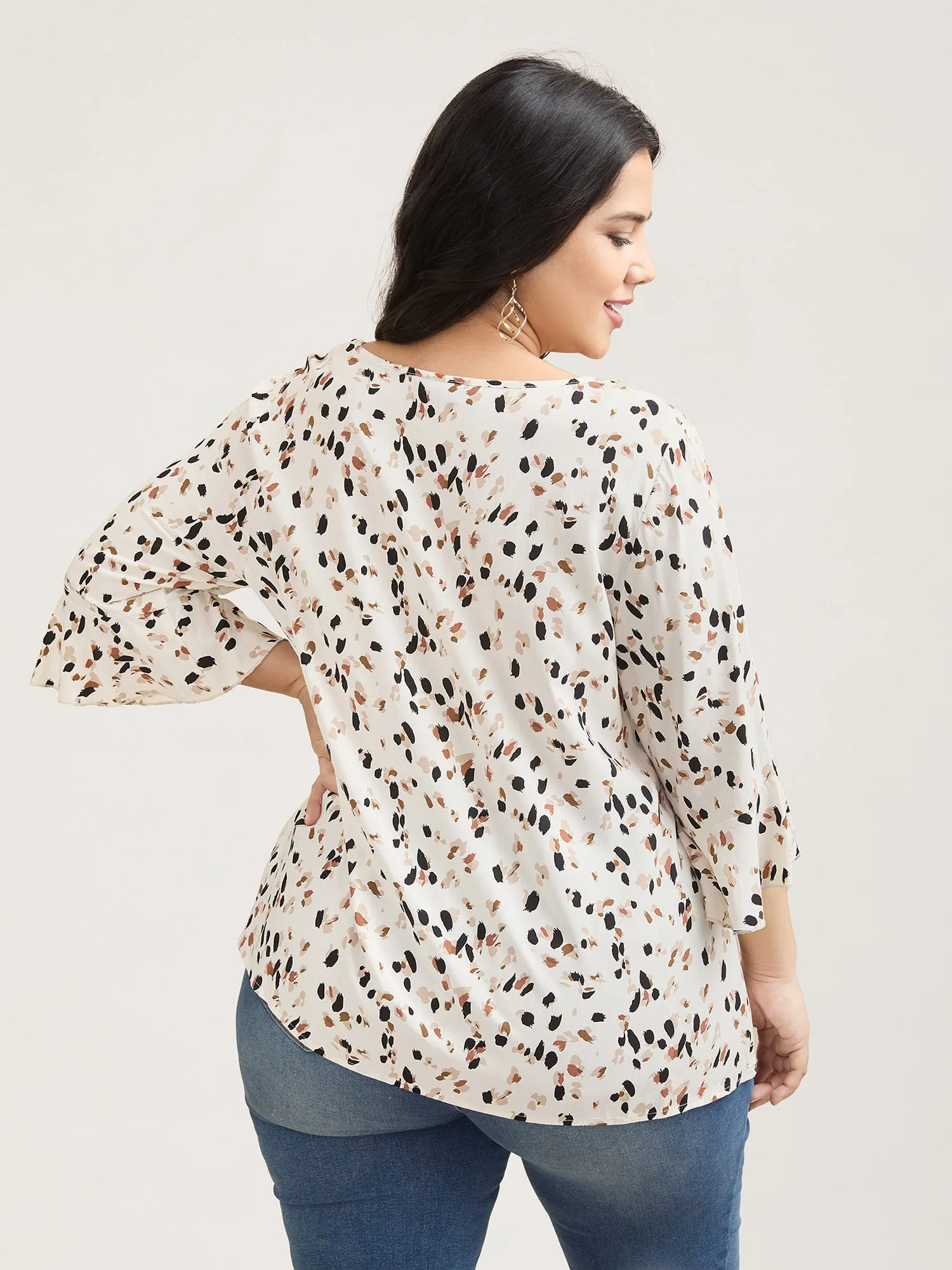 Leopard Print Ruffled Detail Shirt sold by Bloomchic product image thumbnail 5