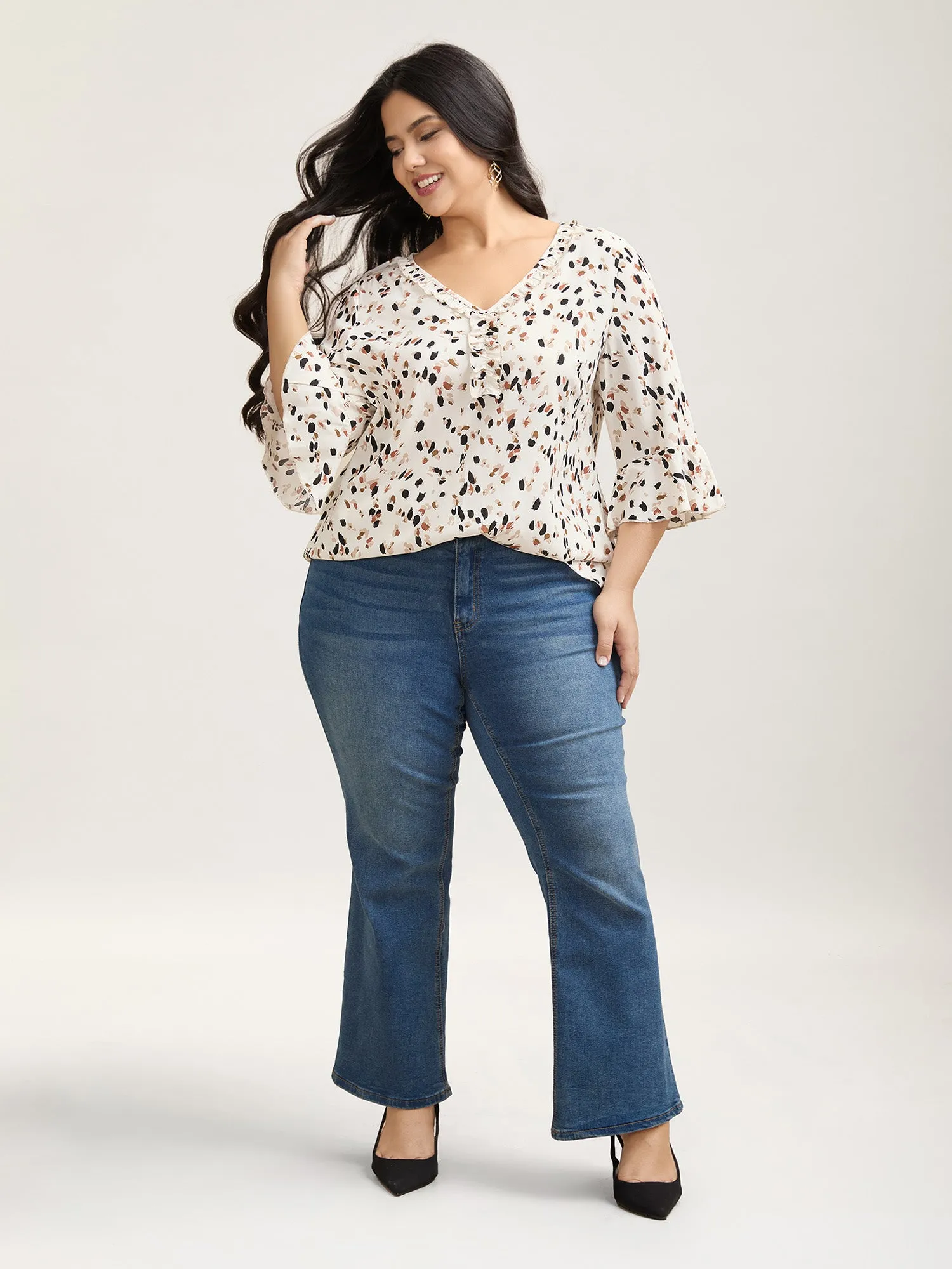 Leopard Print Ruffled Detail Shirt sold by Bloomchic product image thumbnail 2