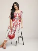 Bohemian Floral Print Stretchy Waist Maxi Dress sold by Bloomchic
