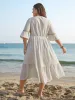Tassel Textured Stretchy Waist Pockets Midi Dress sold by Bloomchic