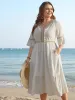 Tassel Textured Stretchy Waist Pockets Midi Dress sold by Bloomchic
