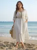 Tassel Textured Stretchy Waist Pockets Midi Dress sold by Bloomchic