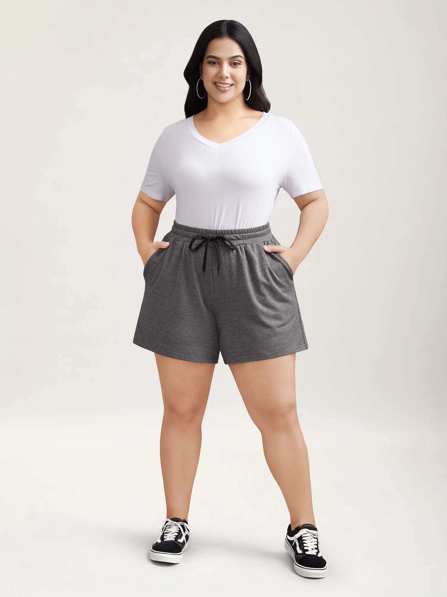 Color Contrast Heather Straight-Leg Shorts sold by Bloomchic product image thumbnail 2