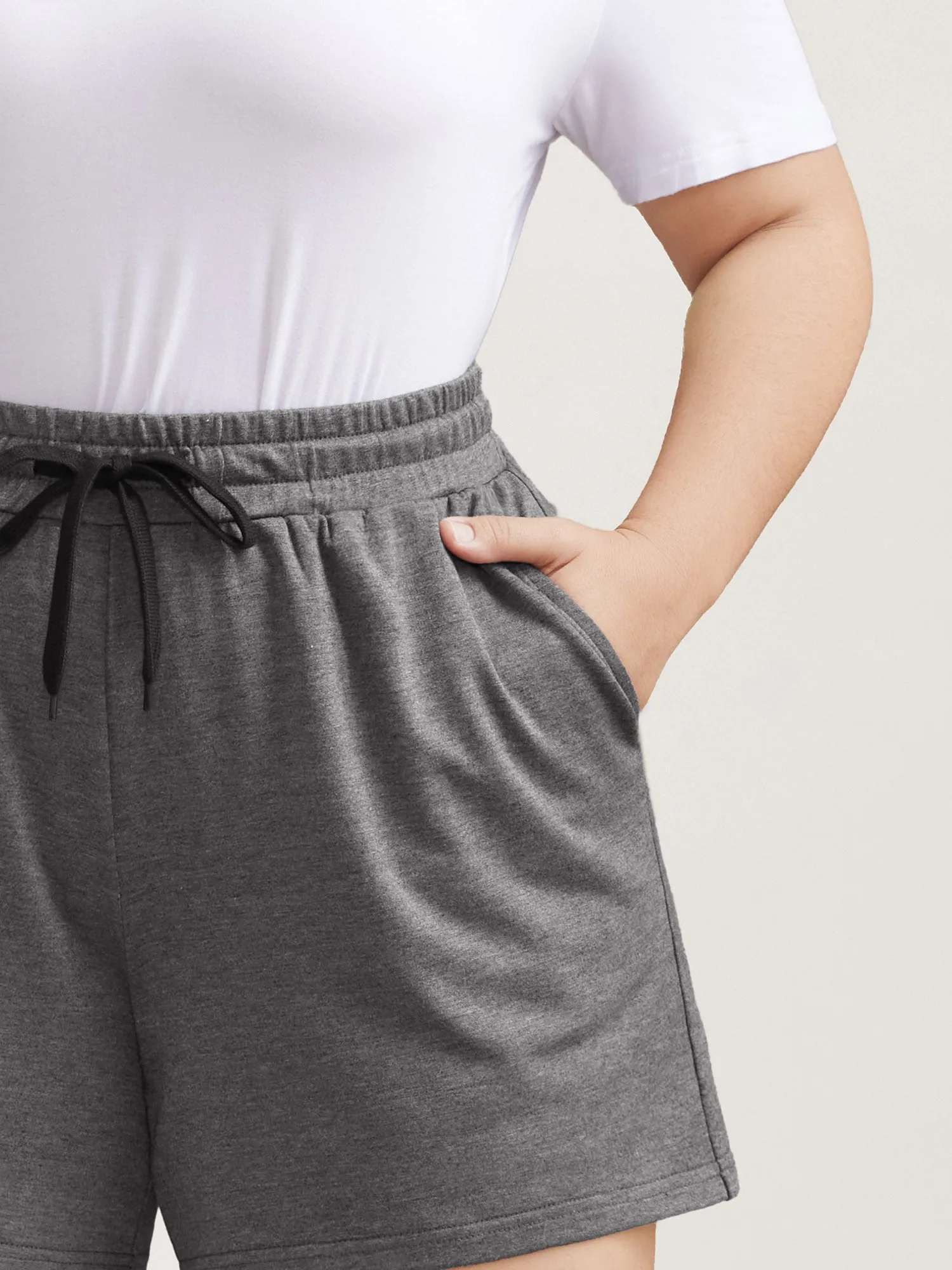 Color Contrast Heather Straight-Leg Shorts sold by Bloomchic product image thumbnail 5