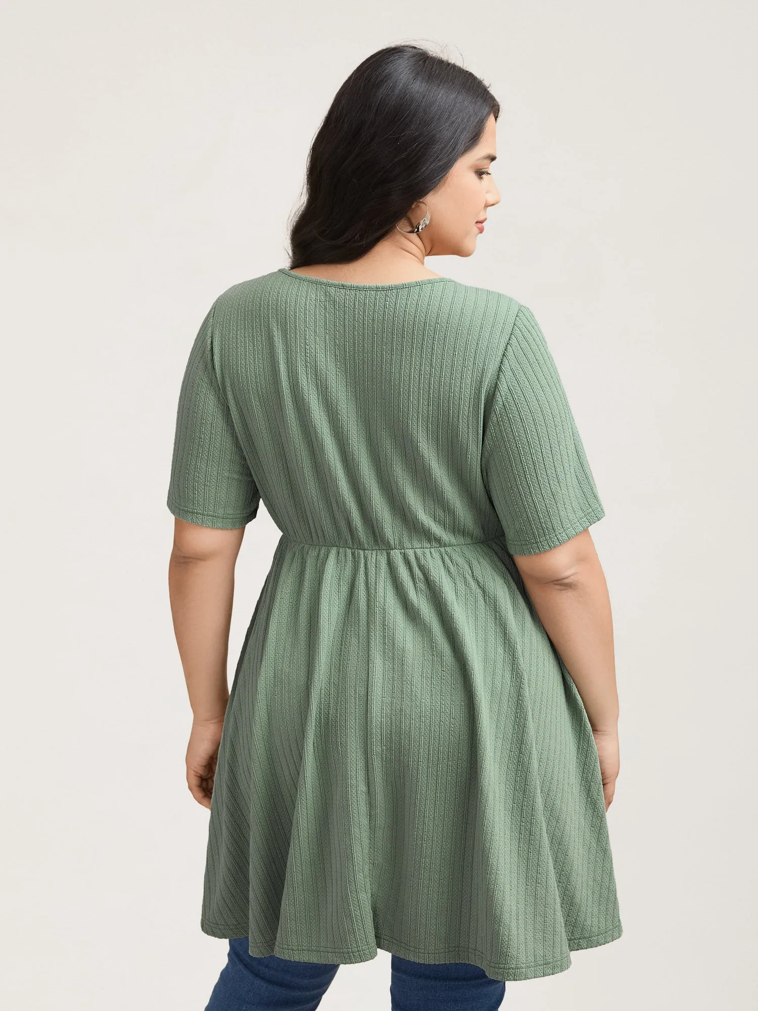 Textured Stretchy Wrap Style Knit Top sold by Bloomchic product image thumbnail 2