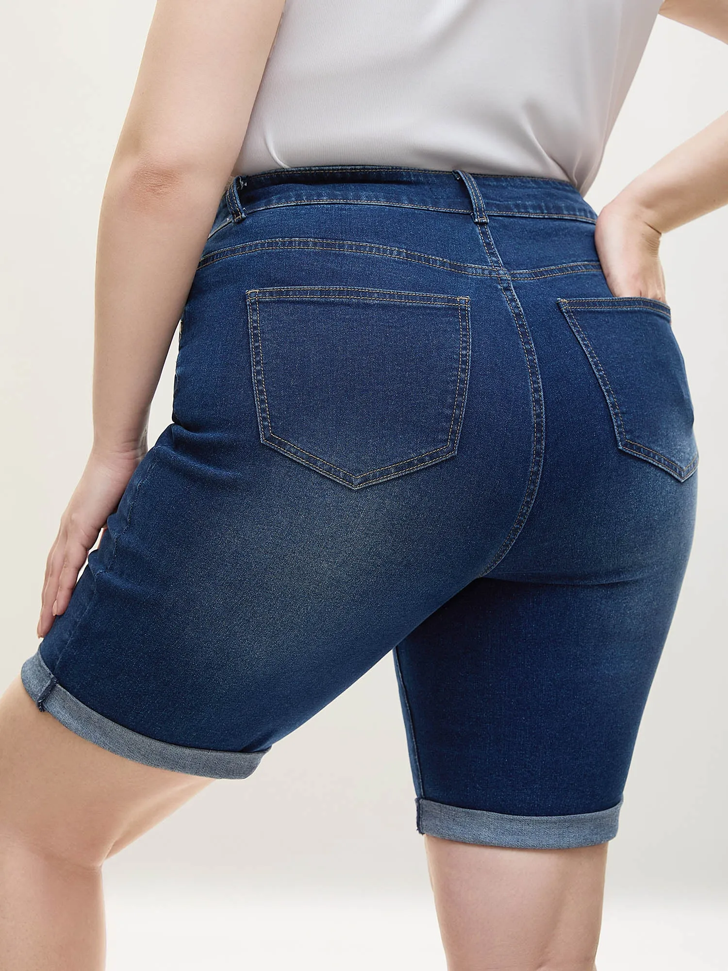 Ripped Straight-Leg Denim Shorts sold by Bloomchic product image thumbnail 2