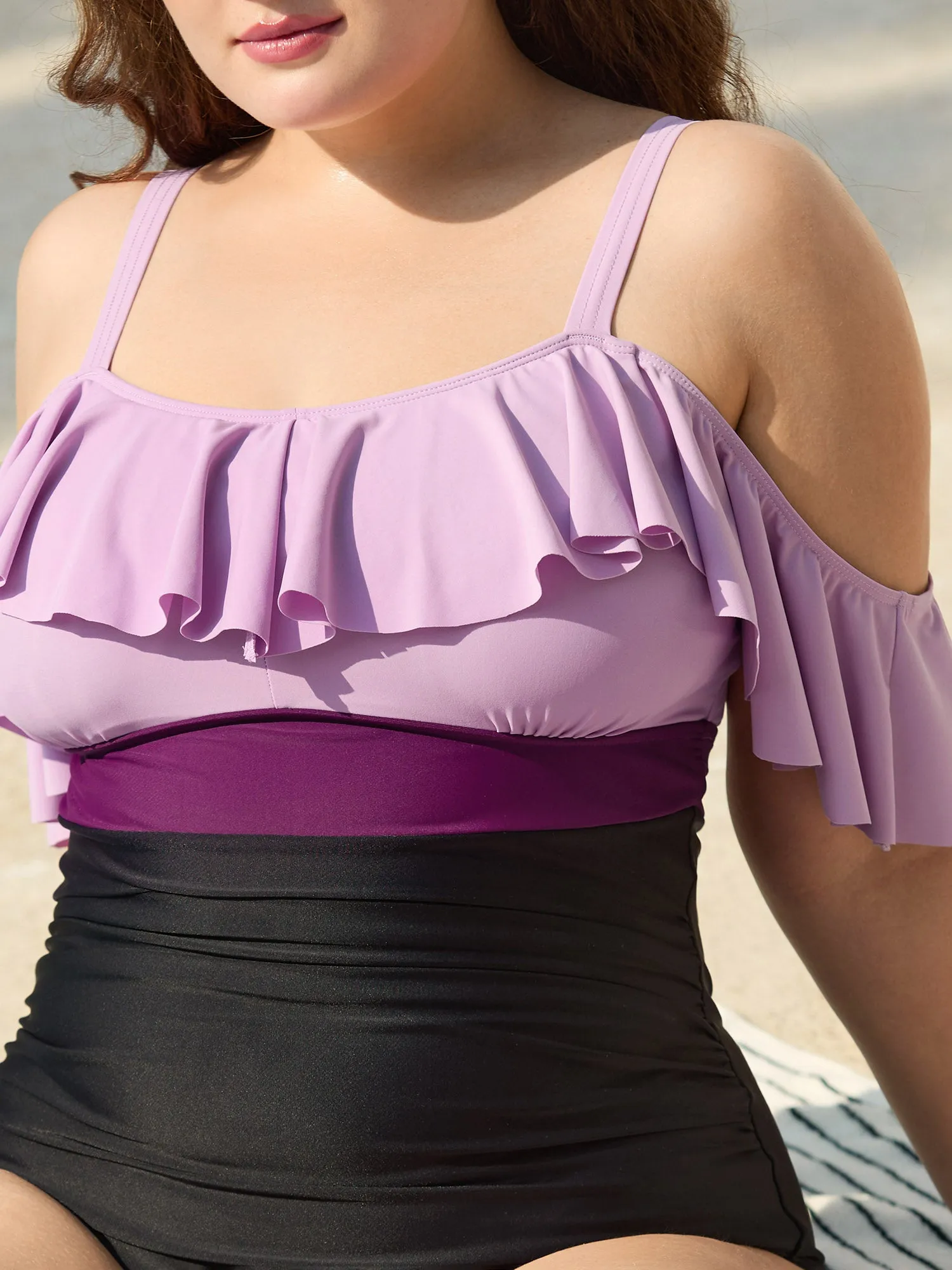 Cold-Shoulder Ruffled One-Piece Swimsuit sold by Bloomchic product image thumbnail 4