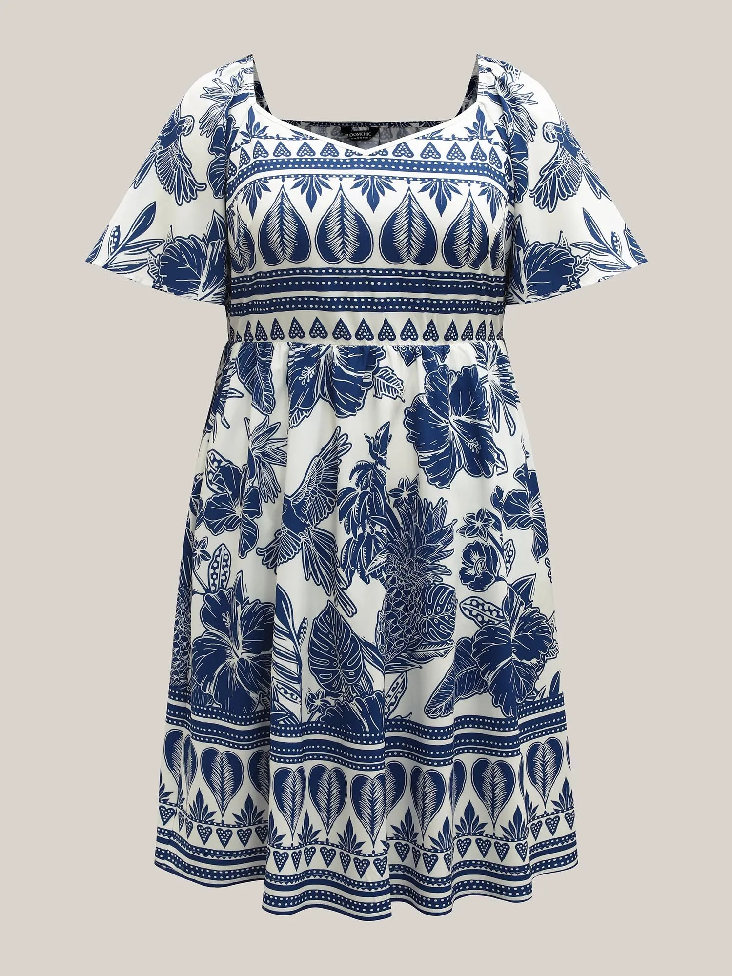 Boho Print Fit Flare Pockets Mini Dress sold by Bloomchic product image thumbnail 5