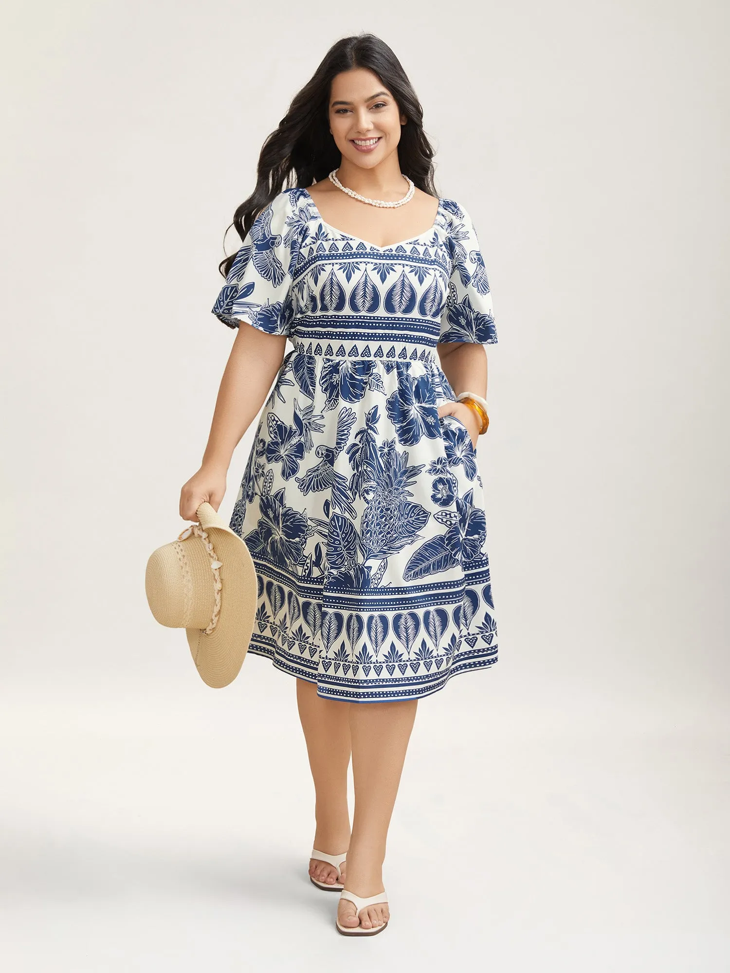 Boho Print Fit Flare Pockets Mini Dress sold by Bloomchic product image thumbnail 3