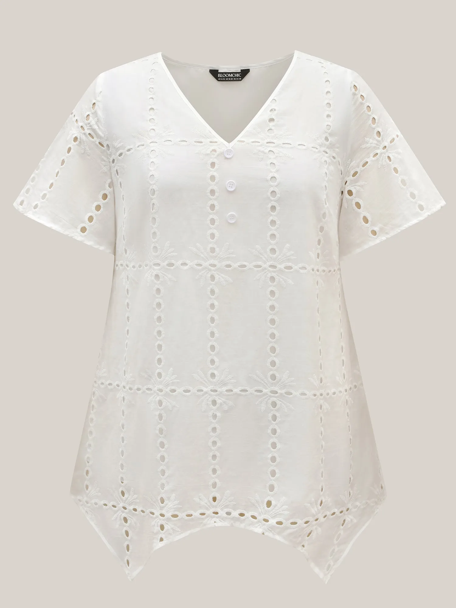 Cotton Embroidered V-Neck Shirt sold by Bloomchic product image thumbnail 5