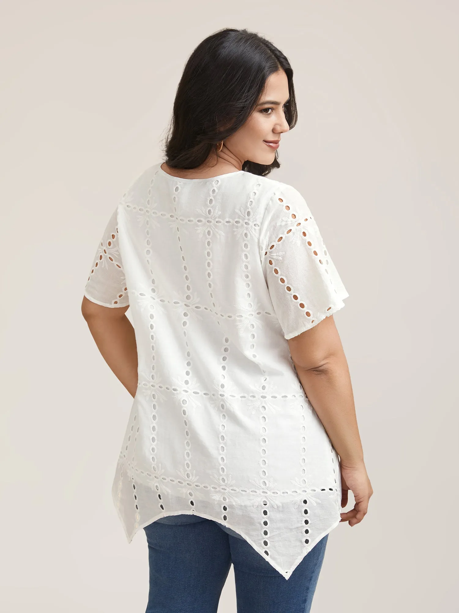 Cotton Embroidered V-Neck Shirt sold by Bloomchic product image thumbnail 4