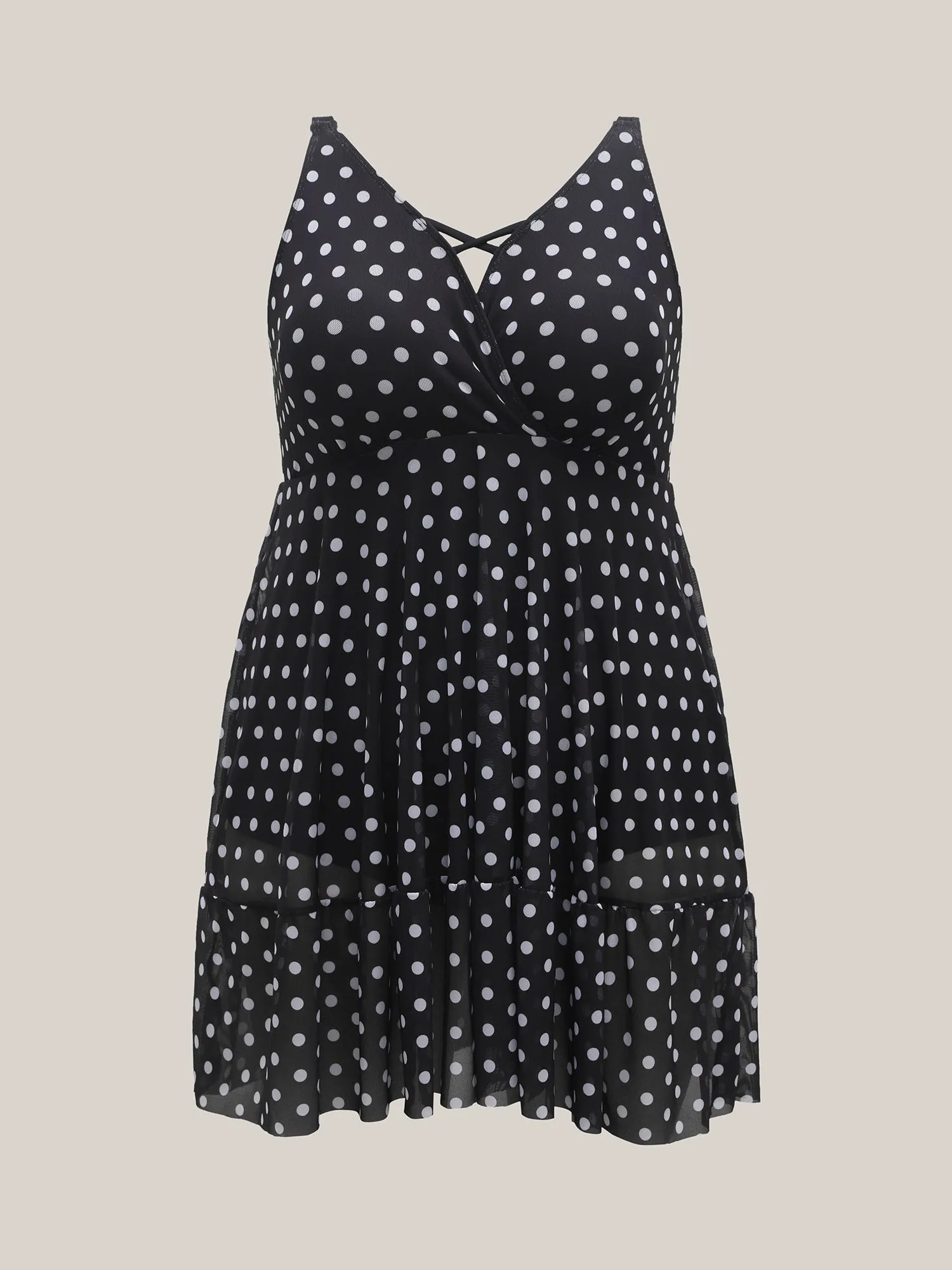 Polka Dots Mesh Ruffled Swim Dress sold by Bloomchic product image thumbnail 5