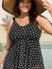 Polka Dots Mesh Ruffled Swim Dress sold by Bloomchic