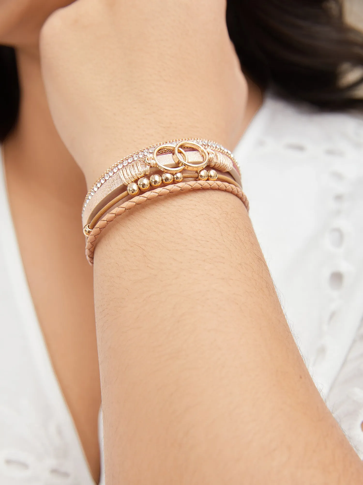 Four Layered Beaded Hinge Bracelet sold by Bloomchic product image thumbnail 3