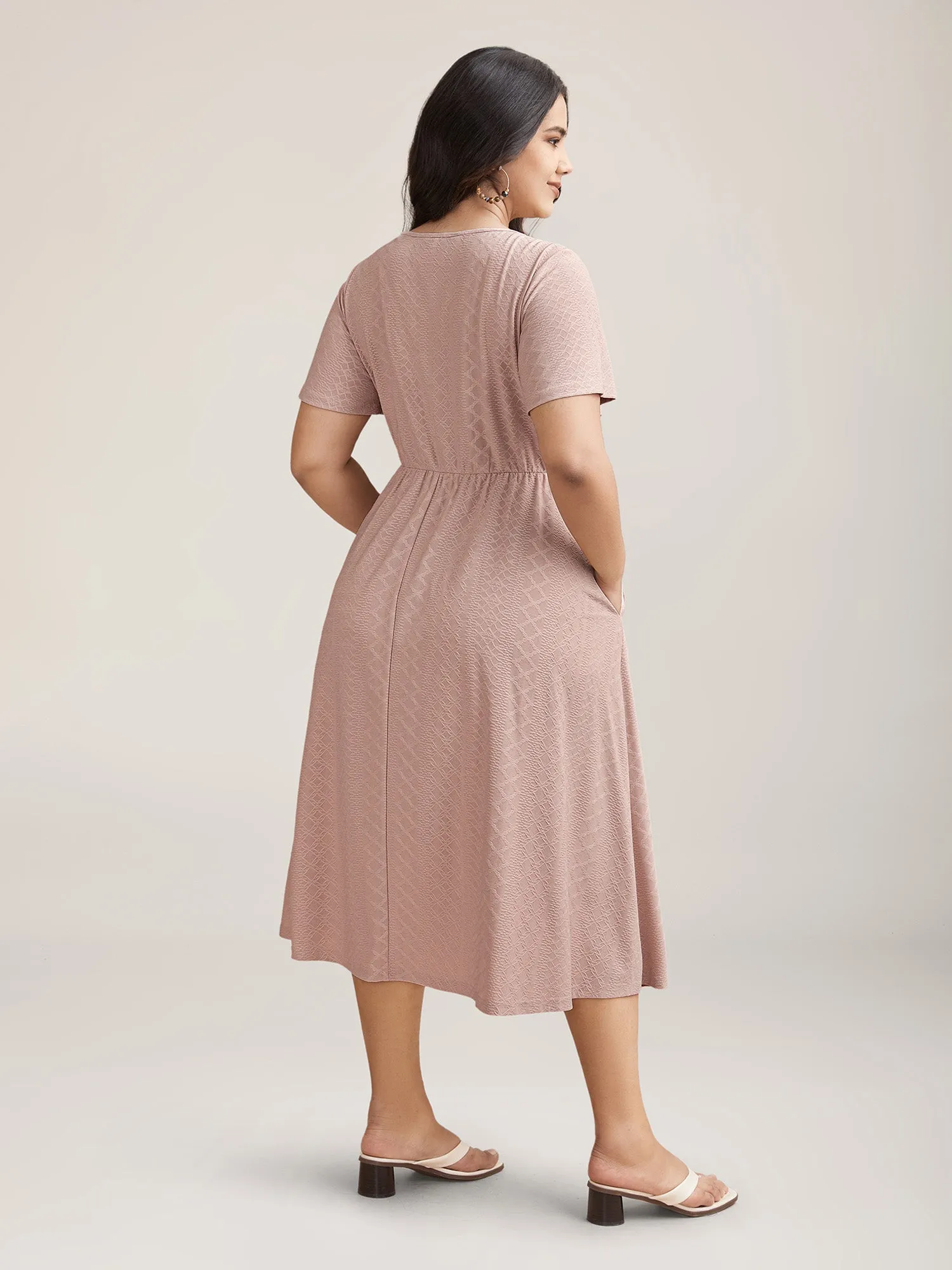 Bust Defining Tie Textured Knit Midi Dress sold by Bloomchic product image thumbnail 4