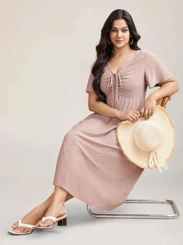 Bust Defining Tie Textured Knit Midi Dress sold by Bloomchic