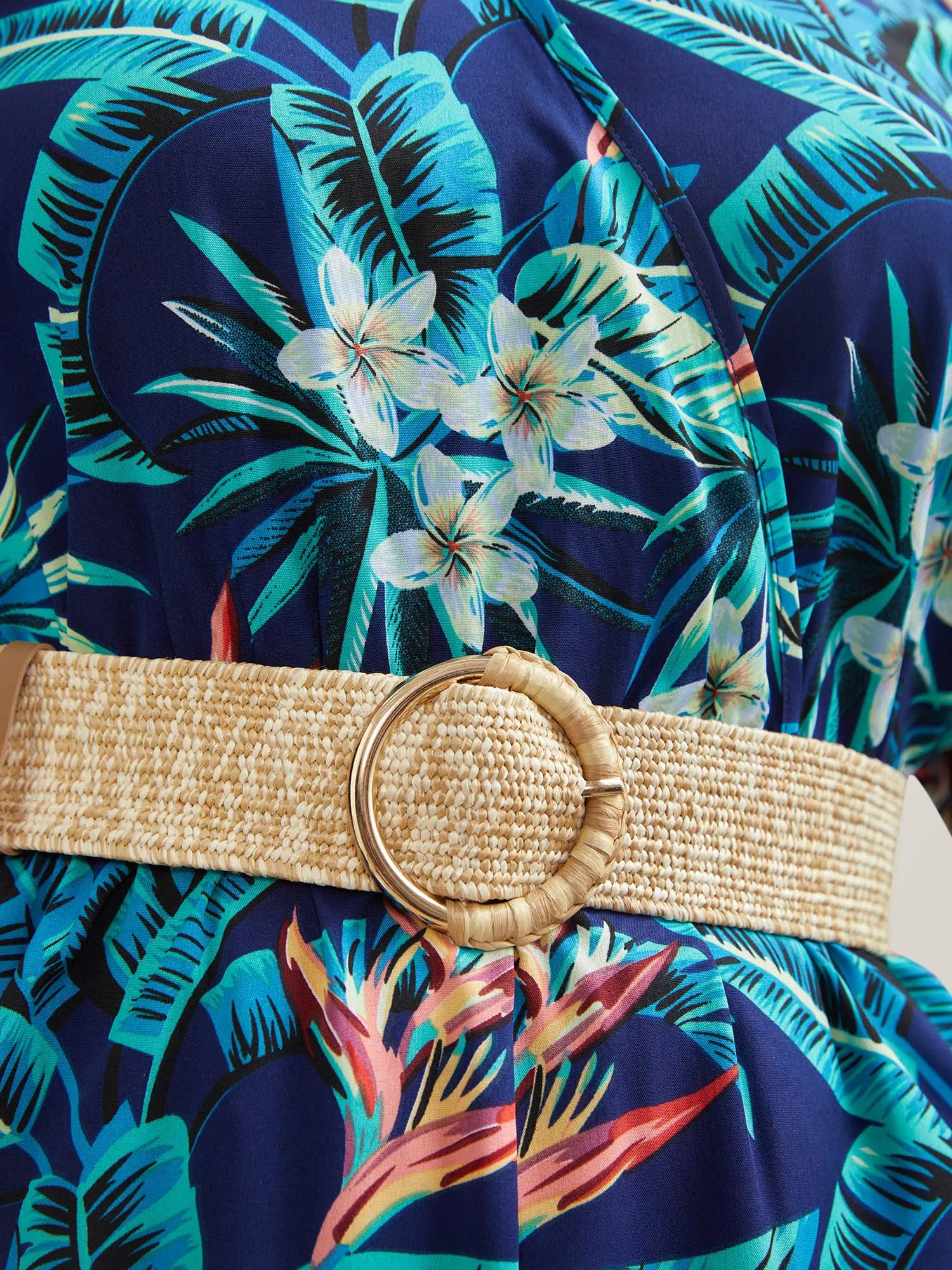 Straw Buckle Wide Vacation Belt sold by Bloomchic product image thumbnail 3