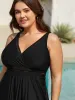Cut-Out Surplice Neck Webbed Swim Dress sold by Bloomchic