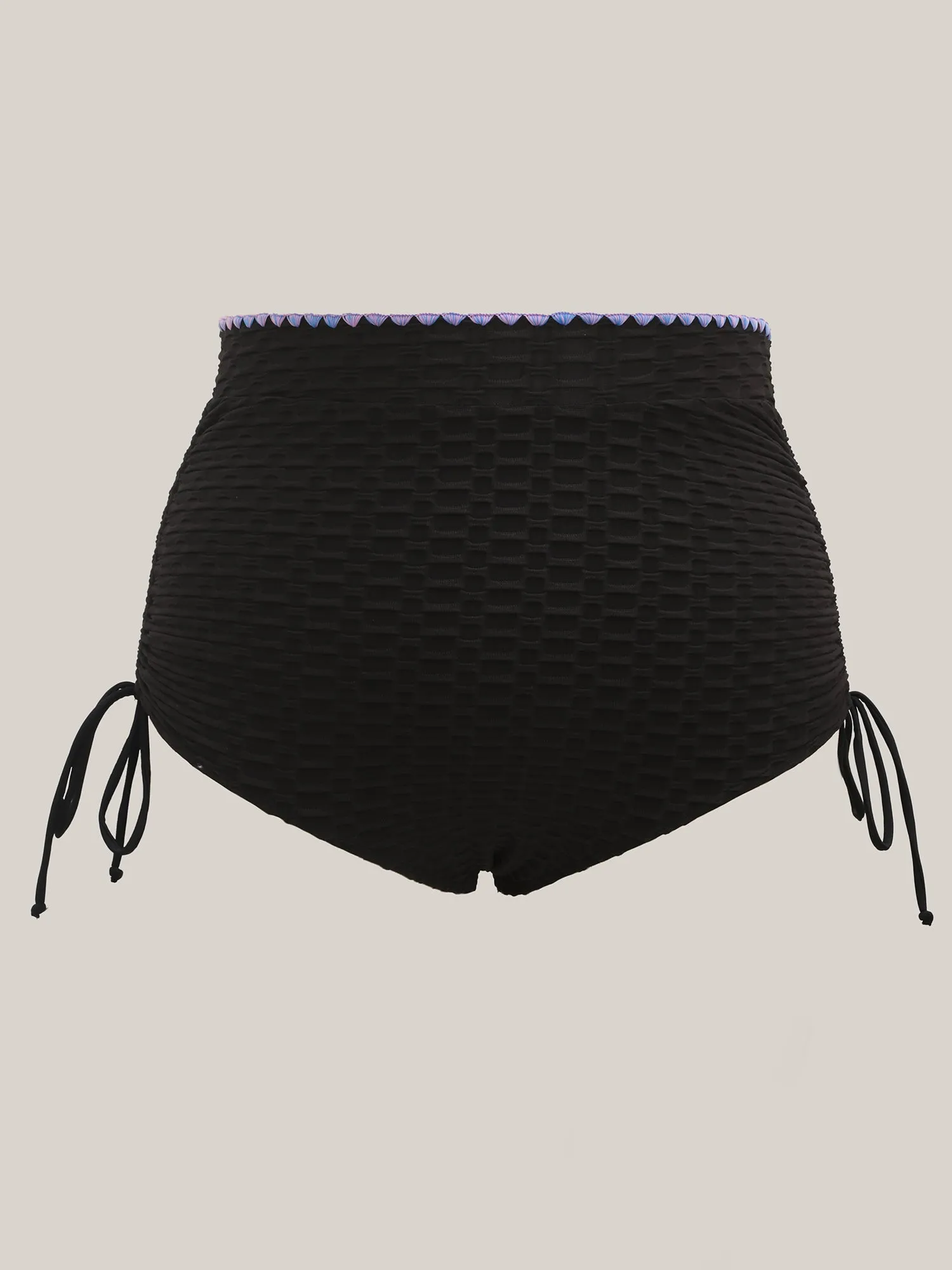 High Waisted Embroidered Drawstring Swim Bottoms sold by Bloomchic product image thumbnail 5