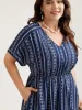 Striped Waist-Cinched Dolman Sleeve Midi Dress sold by Bloomchic