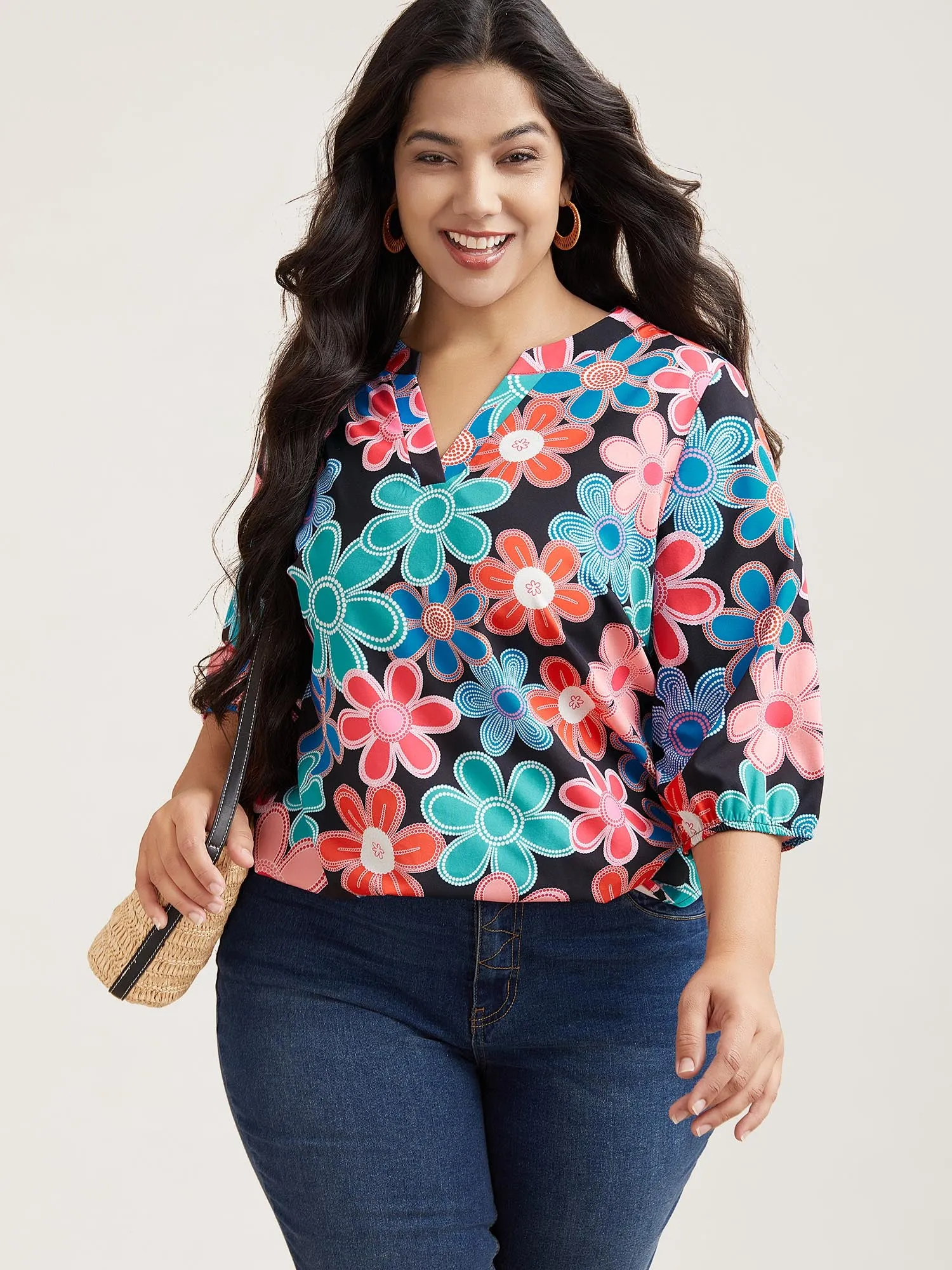 Multicolor Floral Fun Print Shirt sold by Bloomchic product image thumbnail 3