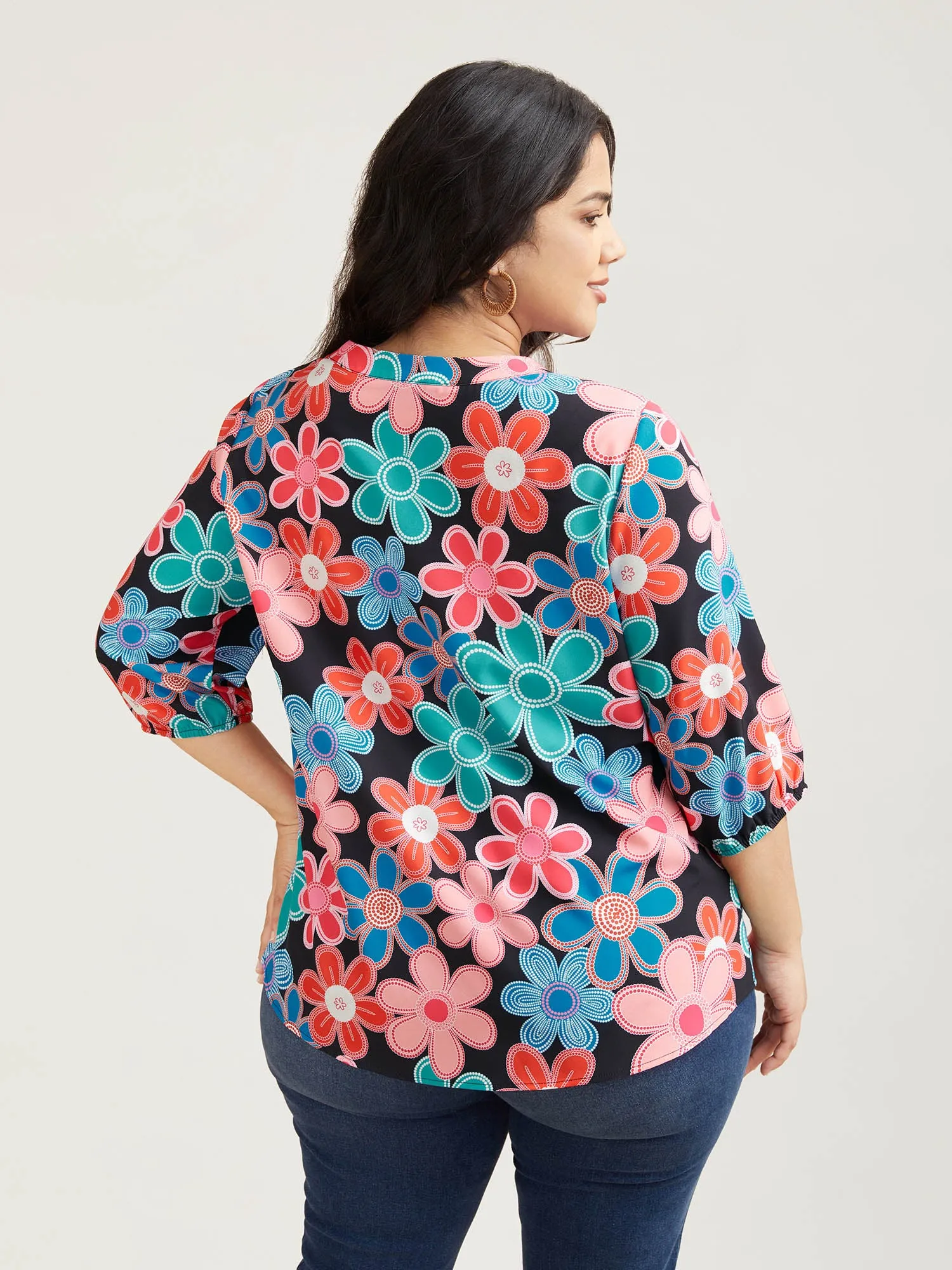 Multicolor Floral Fun Print Shirt sold by Bloomchic product image thumbnail 4