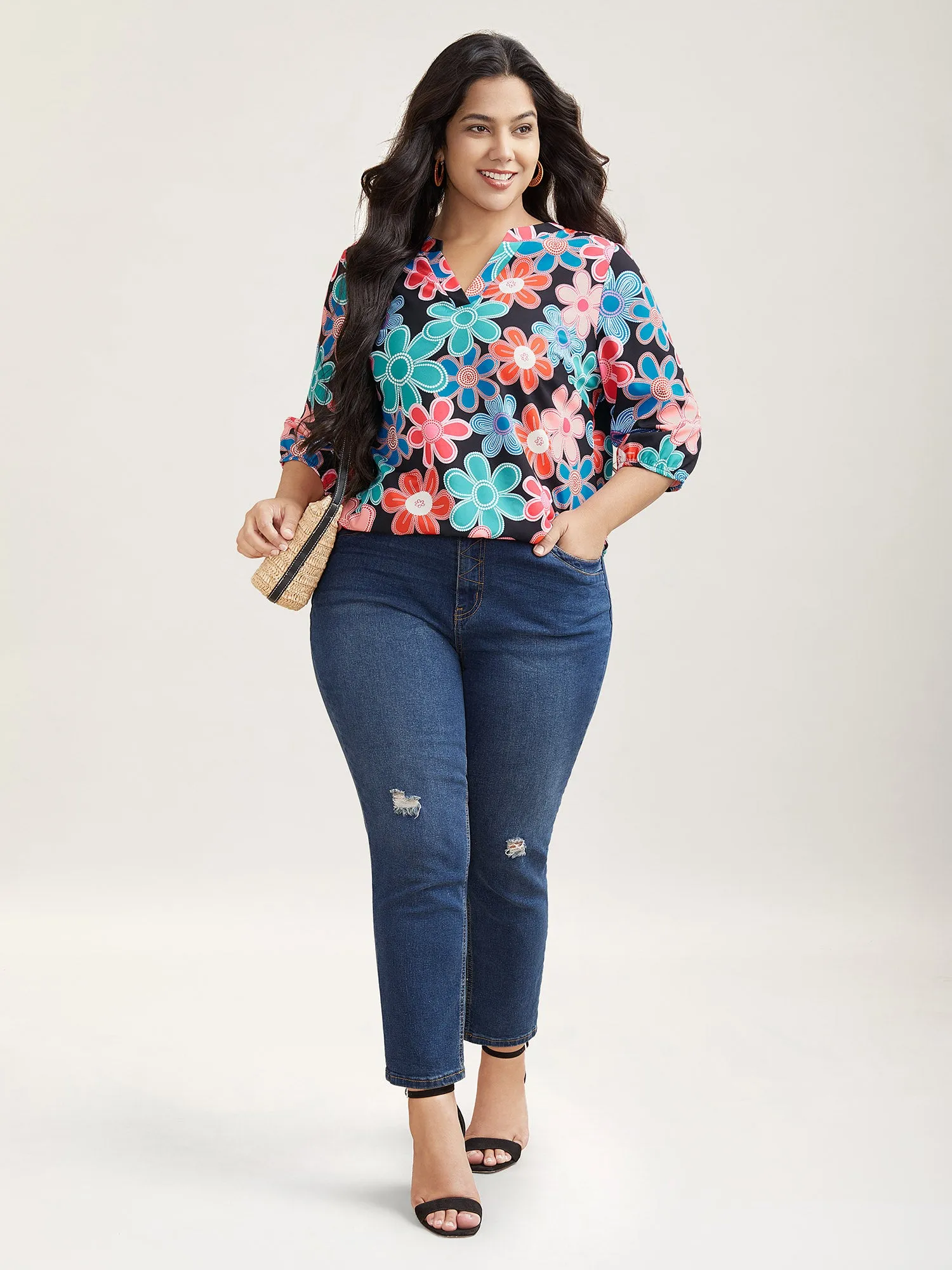 Multicolor Floral Fun Print Shirt sold by Bloomchic product image thumbnail 2