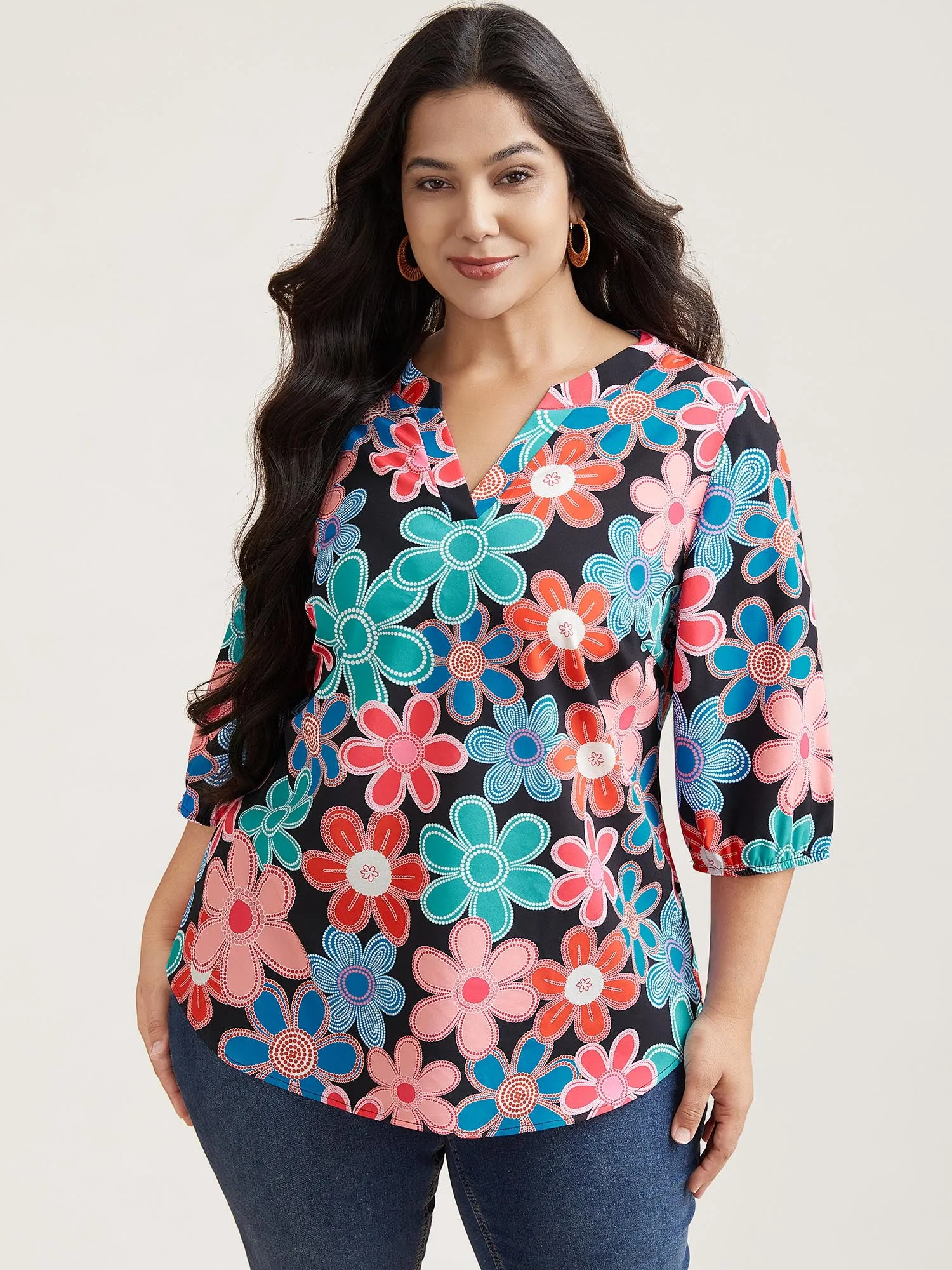 Multicolor Floral Fun Print Shirt sold by Bloomchic