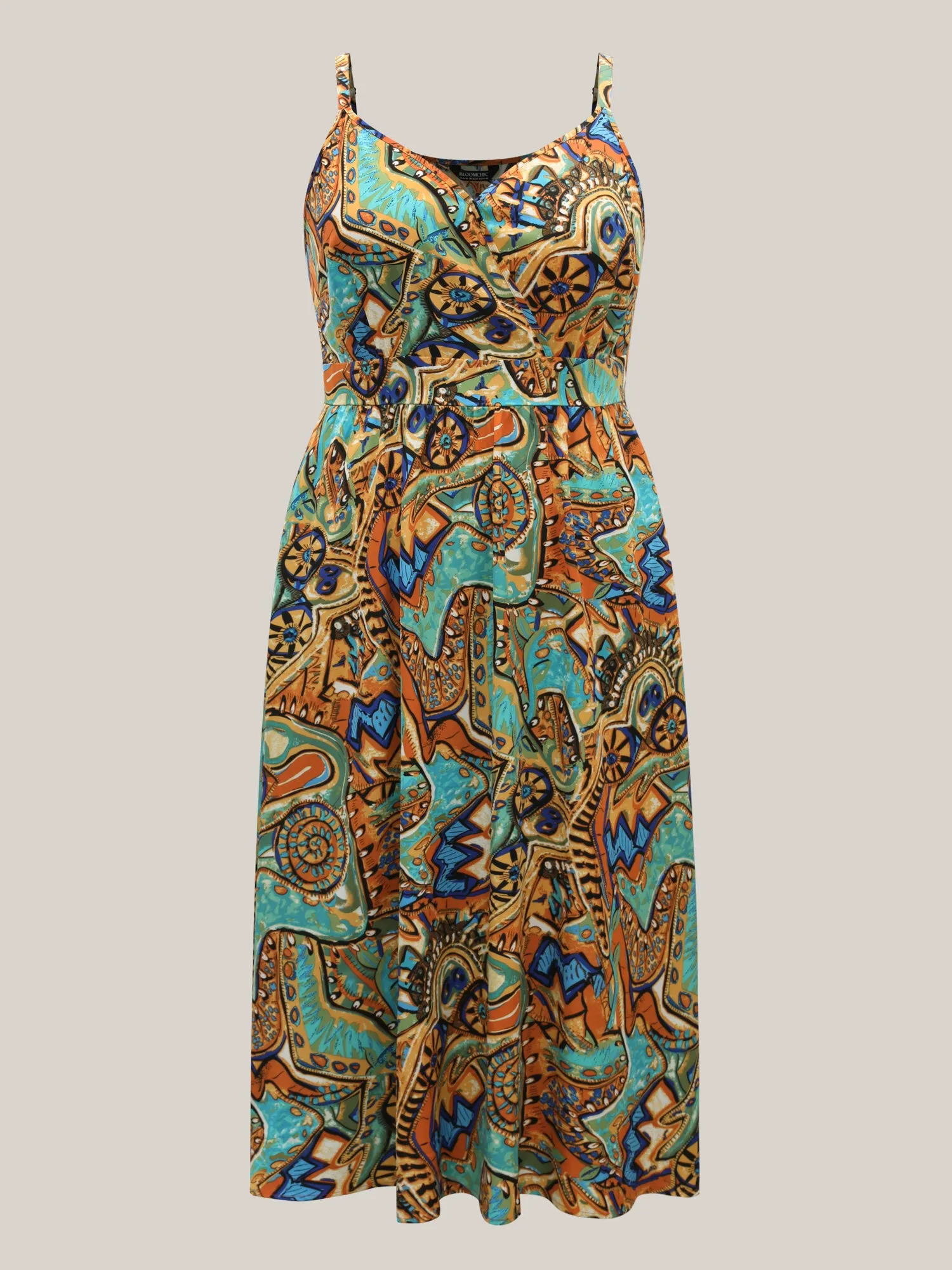 Boho Print Stretchy Waist Pockets Maxi Dress sold by Bloomchic product image thumbnail 5